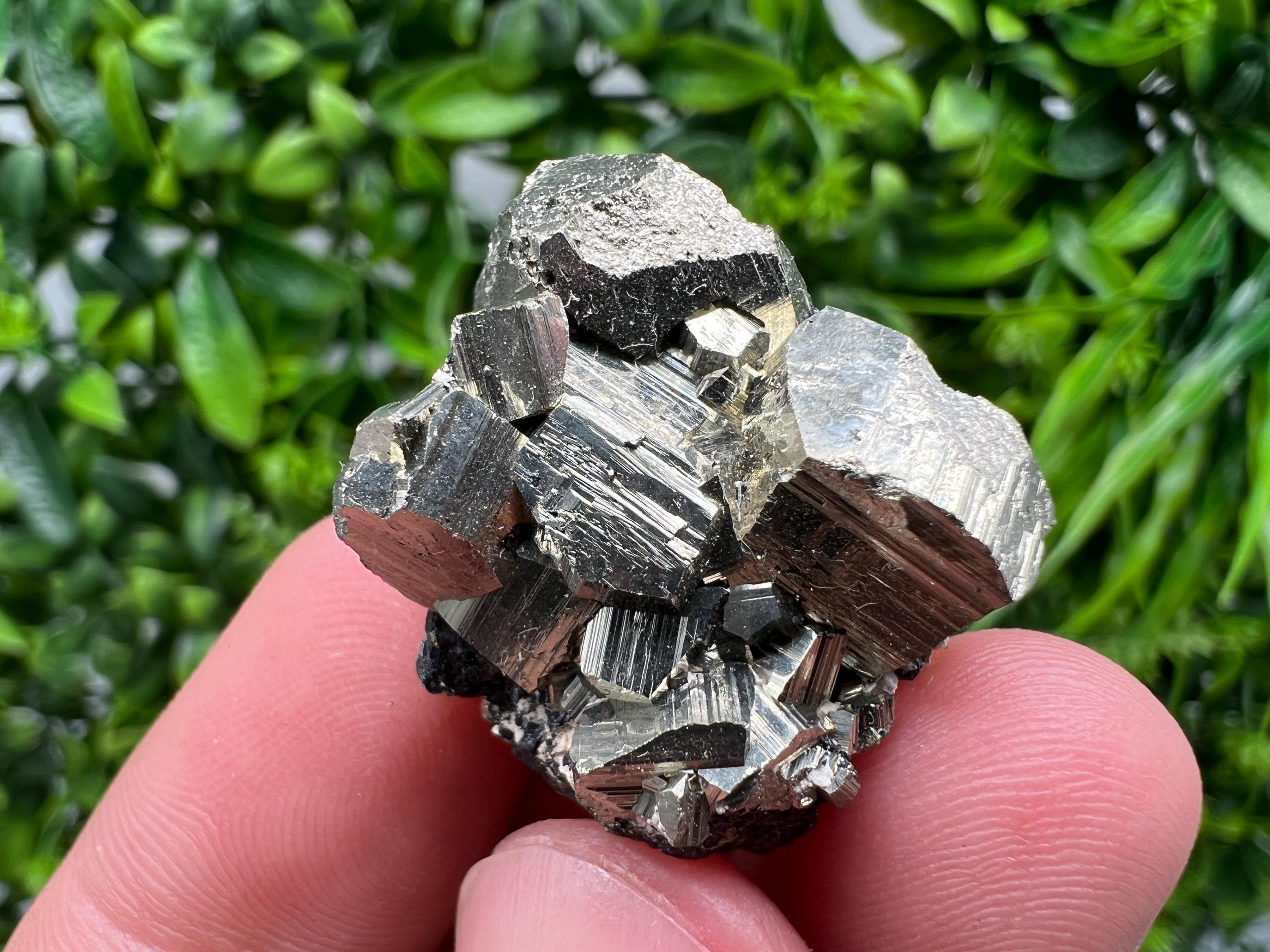 Golden Pyrite Cluster with Sphalerite, Madan Bulgaria Mineral Specimen