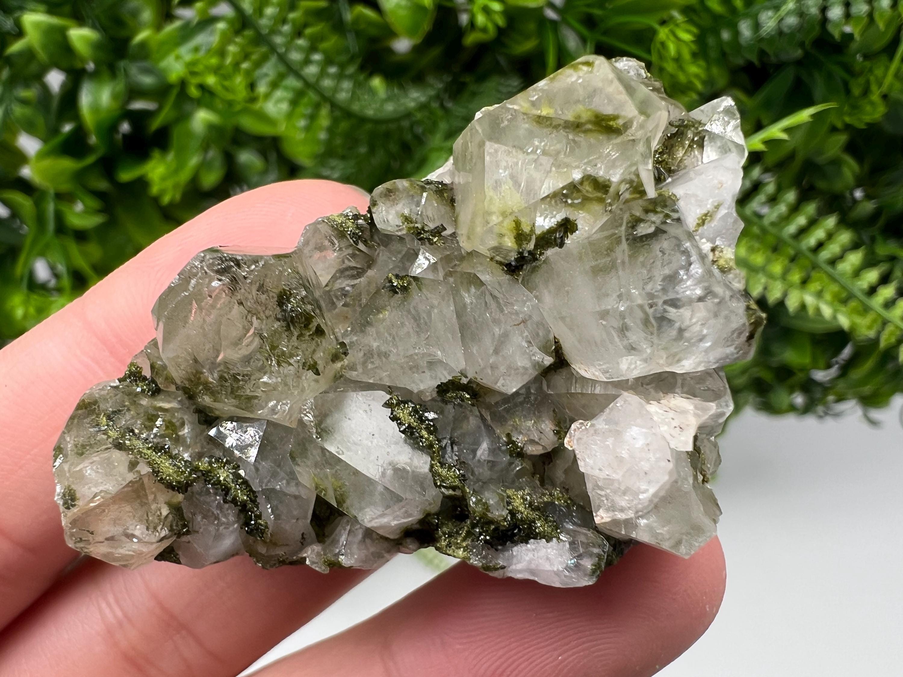 Epidote with Quartz Mineral Specimen, Hakkari Turkey
