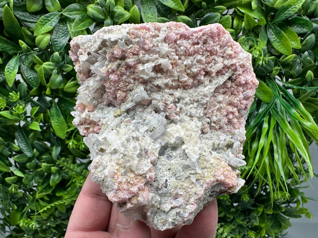 Rhodochrosite on Quartz, Starnica Mine, Bulgaria