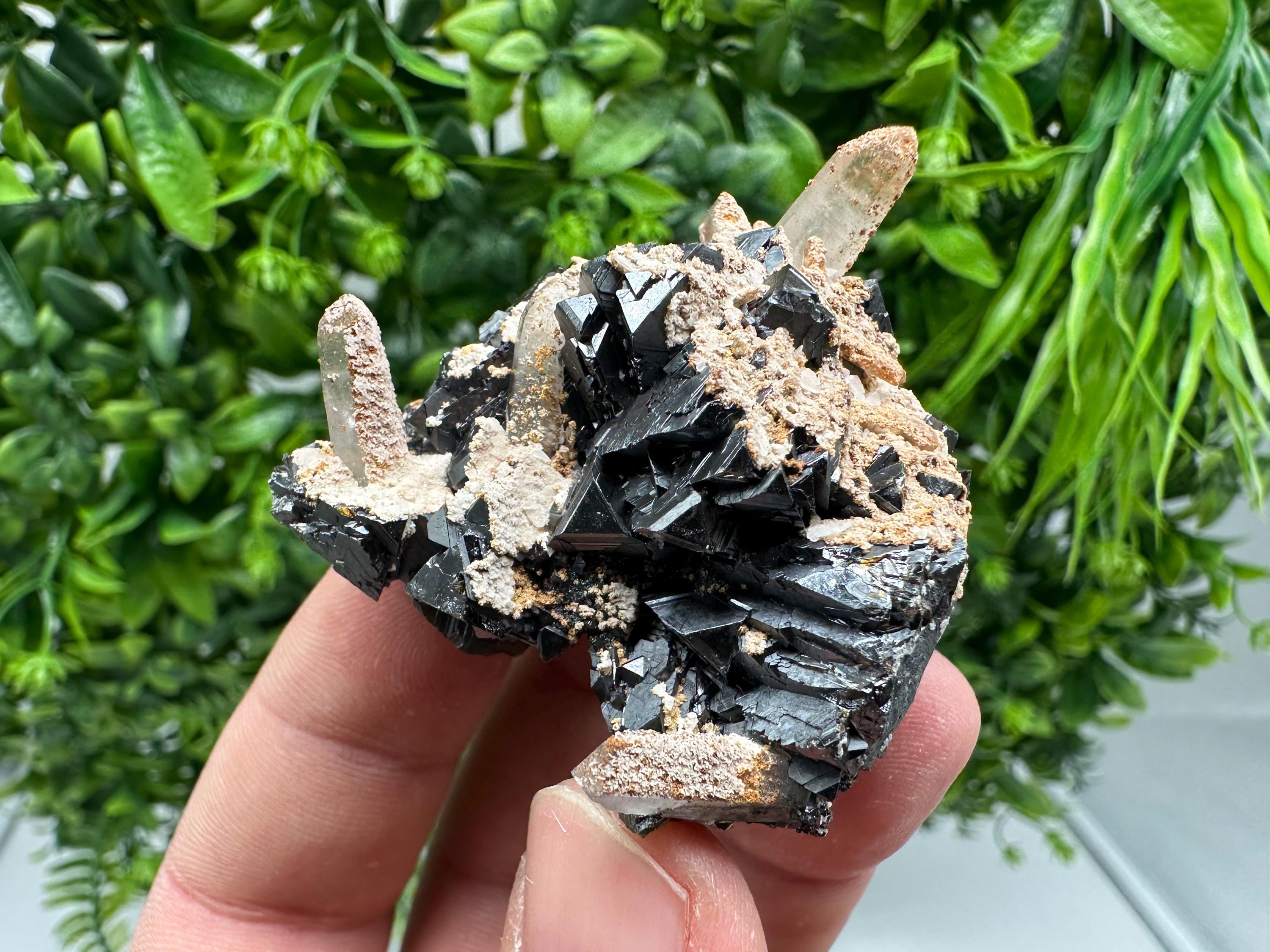 Wonderful Sphalerite Chalcopyrite on Green Quartz whit Hematite feom 9 th September mine,Bulgaria,natural,collection mineral specimen,gift