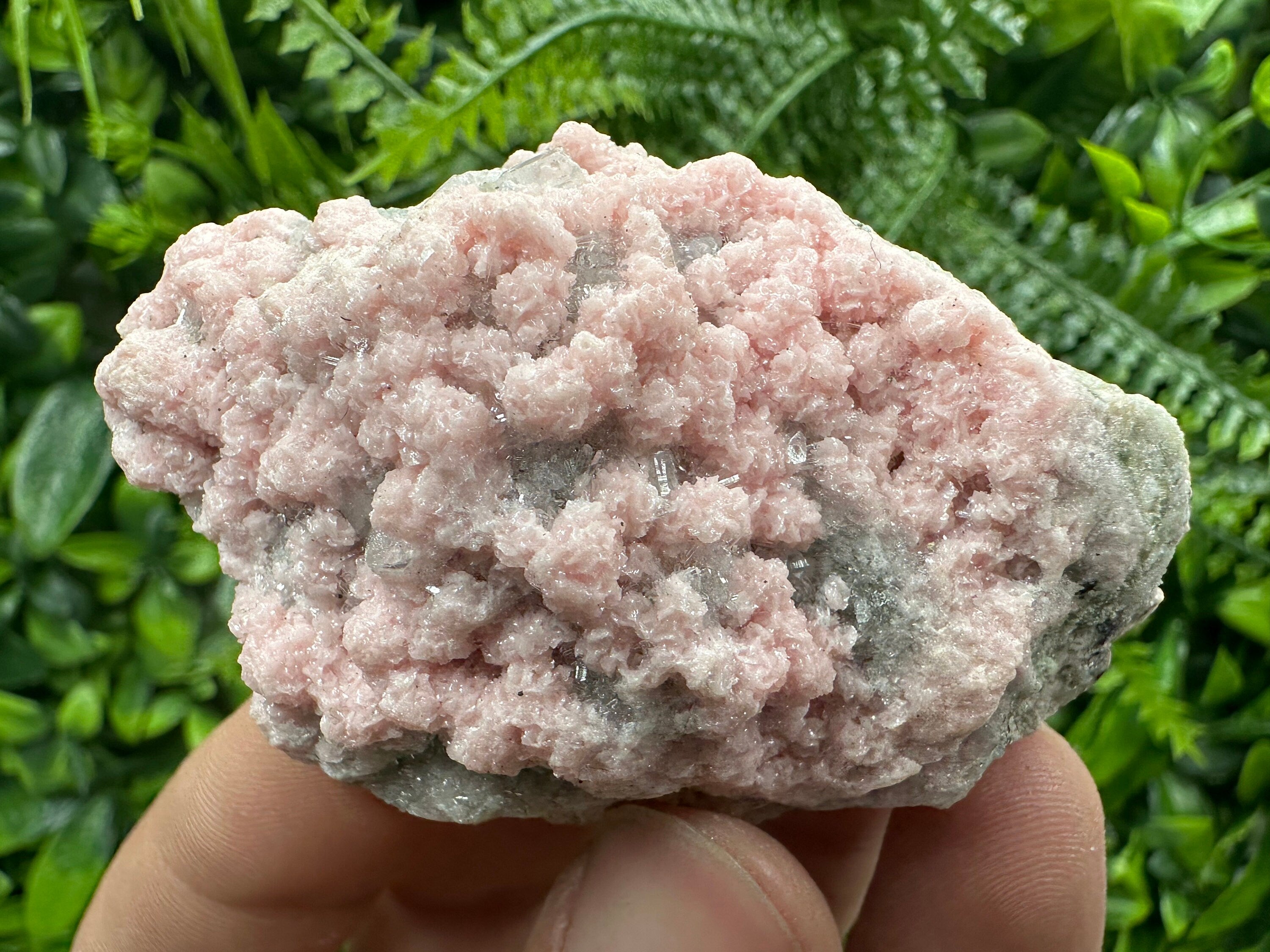 Rhodochrosite with Quartz Crystals: Starnica Mine, Bulgaria