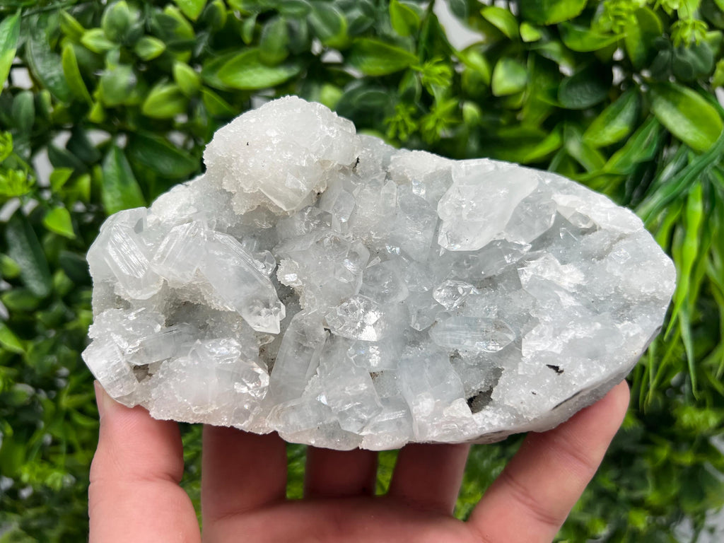 Transparent Apophyllite on Chalcedony, India Mineral Specimen