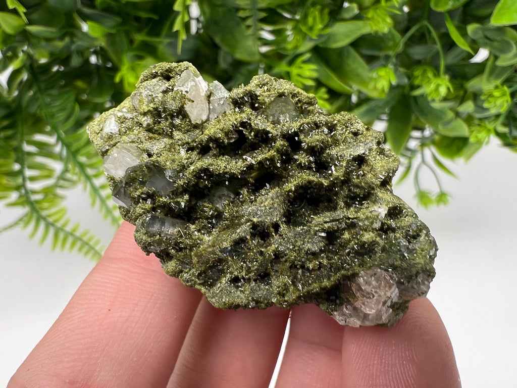 Rare Green Epidote with Quartz Crystals - Eastern Anatolian Turkey