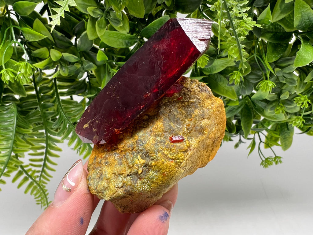 XXL Laboratory Pruskite Ruby Crystal on Matrix