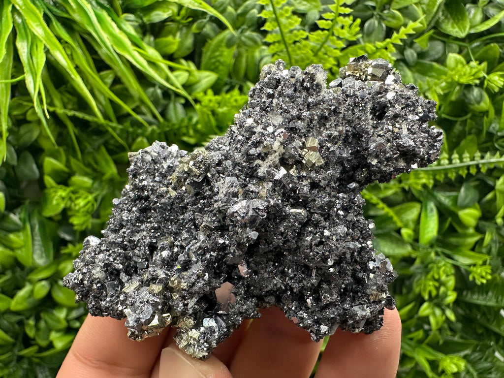 Pyrite on Sphalerite & Quartz, Borieva Mine Mineral Specimen