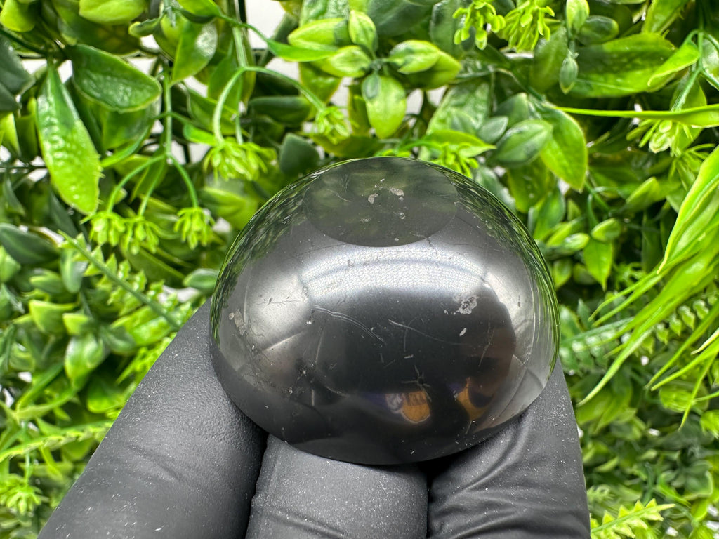 Polished Shungite Bowl (50mm): EMF Protection, Karelian Origin