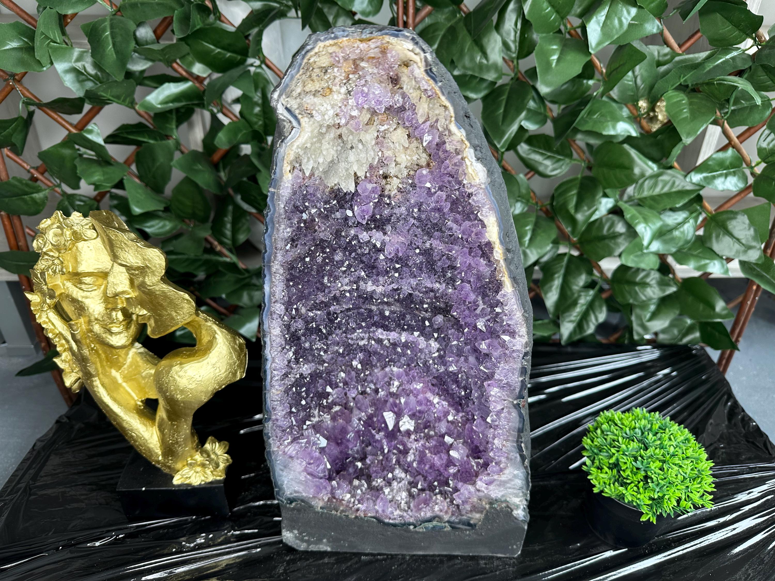 Large Amethyst Geode, Brazil Mineral Specimen, Purple Quartz