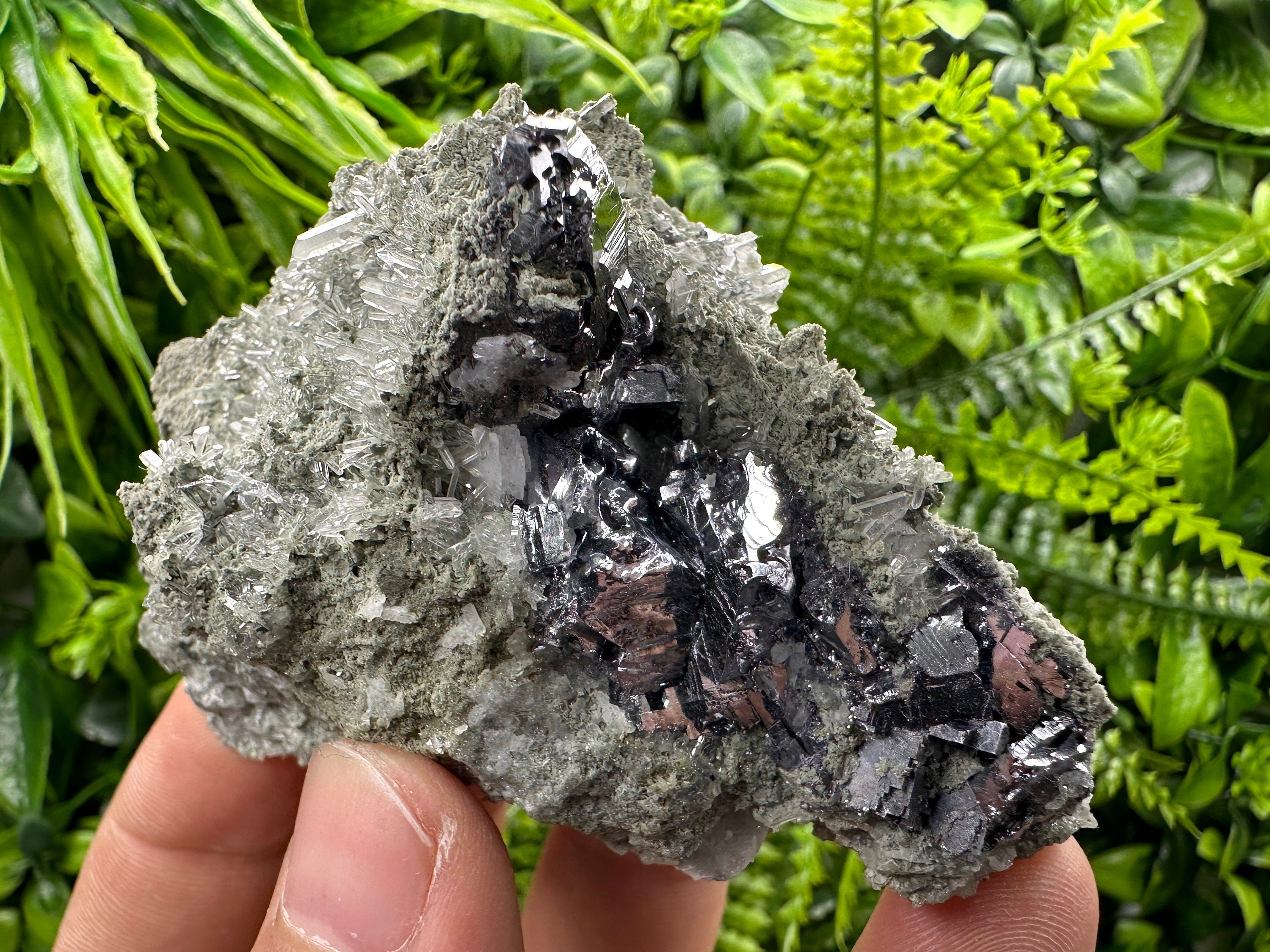 Galena Sphalerite on Quartz, Borieva Mine Mineral Specimen