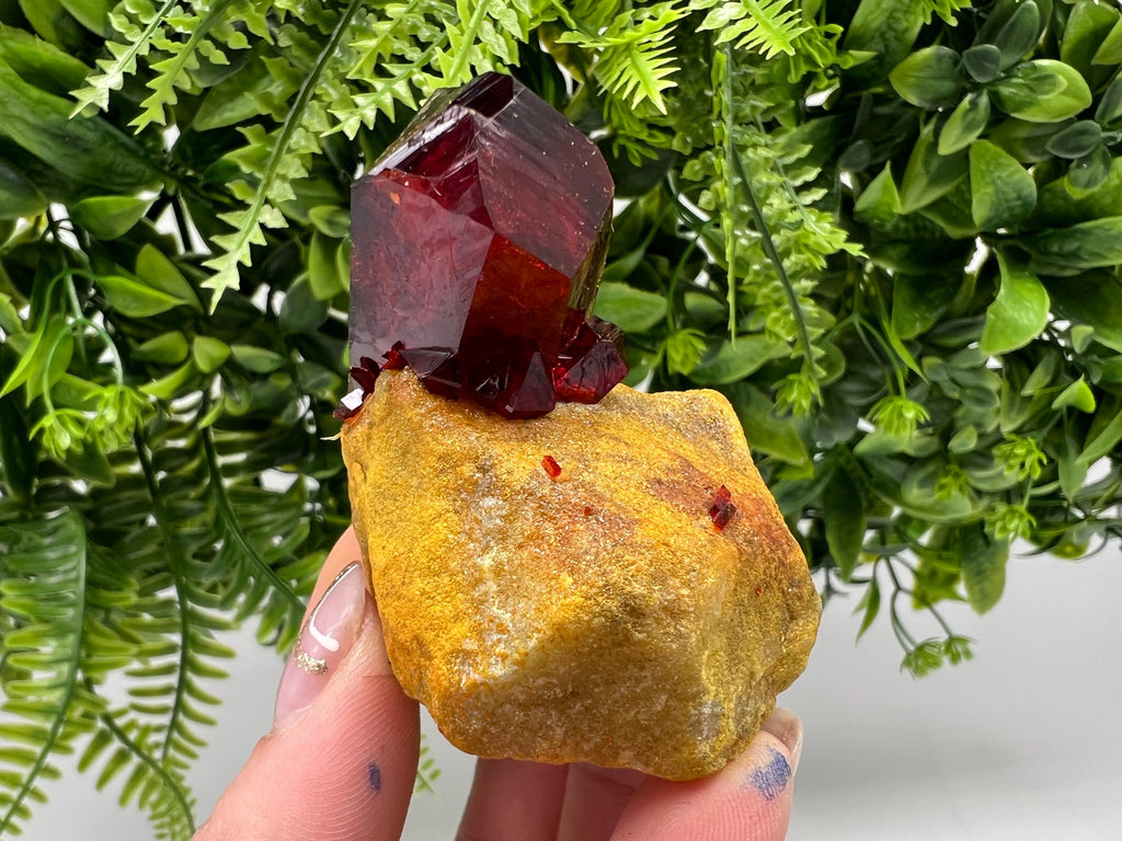 XXL Lab-Grown Pruskite Ruby Crystal on Matrix