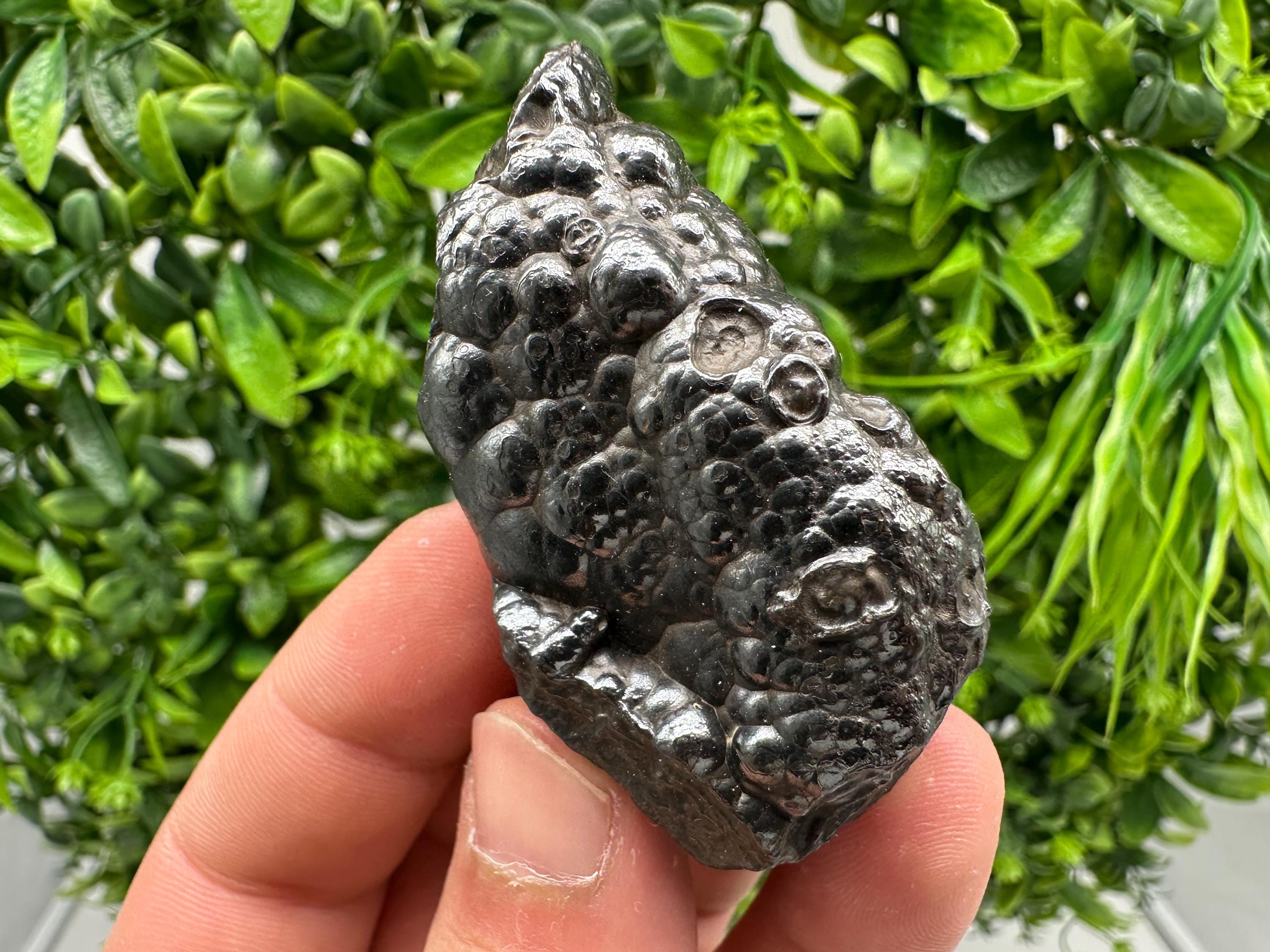Botryoidal Black Hematite Specimen: Moroccan Crystal for Reiki Chakra