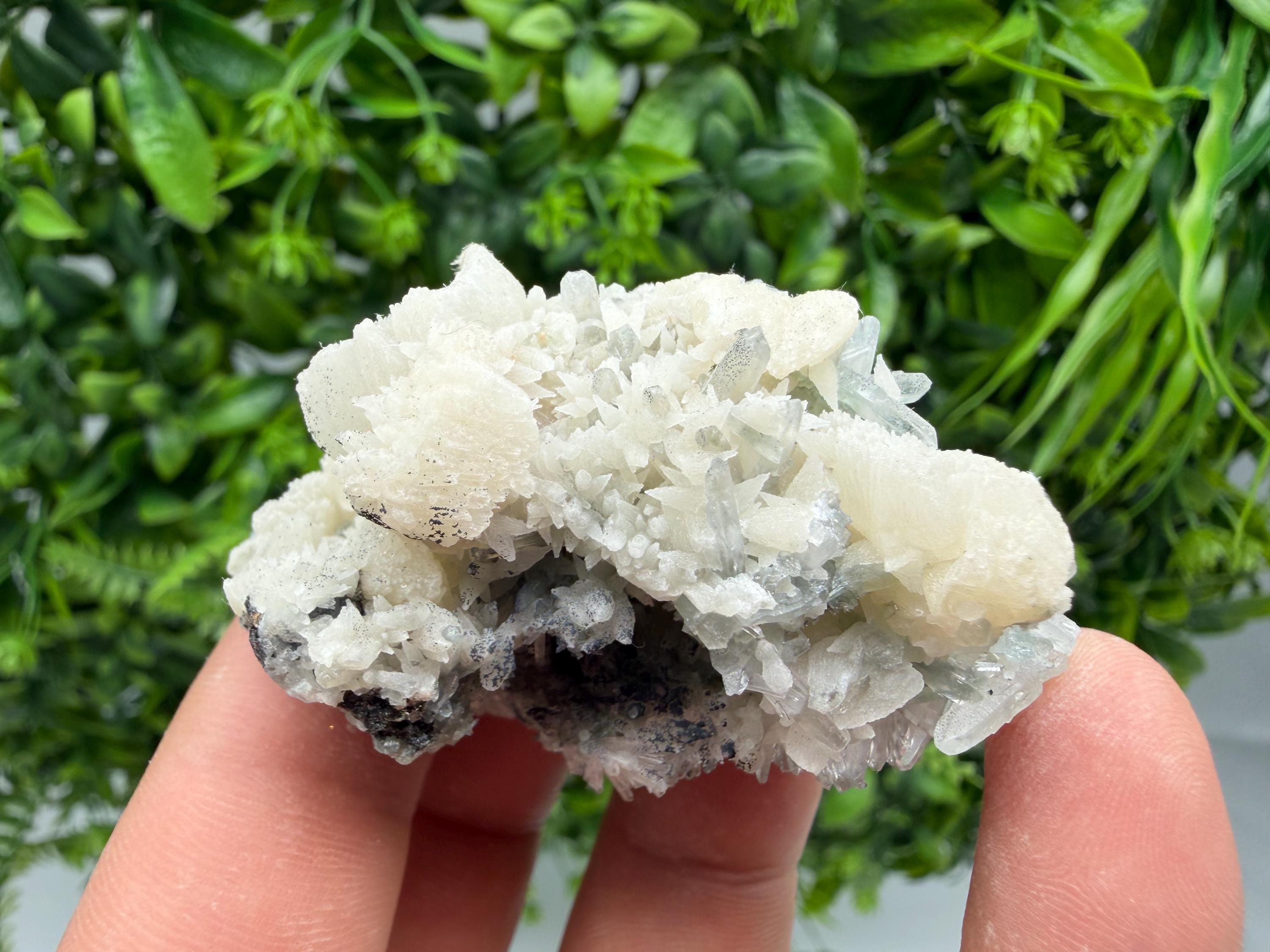 White Calcite Quartz Cluster Mineral Specimen, Krushev Dol Mine, Bulgaria Collection