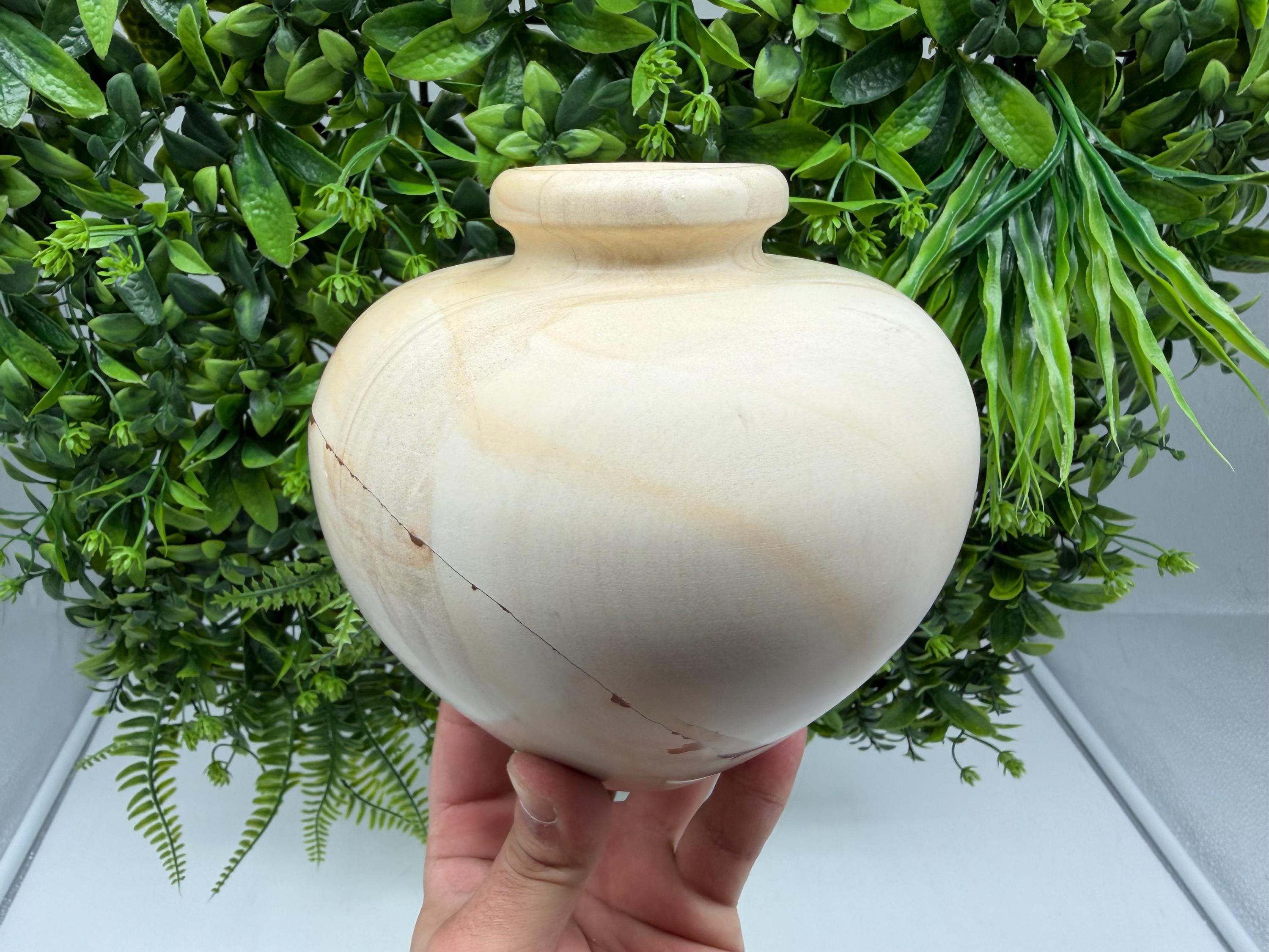 Natural Landscape Jasper Stone Vase – Scenic Earth Tones, Crystal Decor