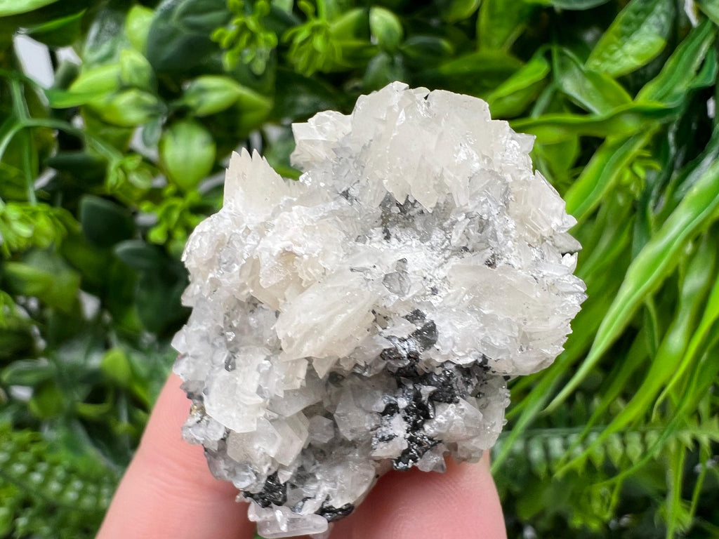 Calcite on Quartz, Borieva Mine Mineral Specimen
