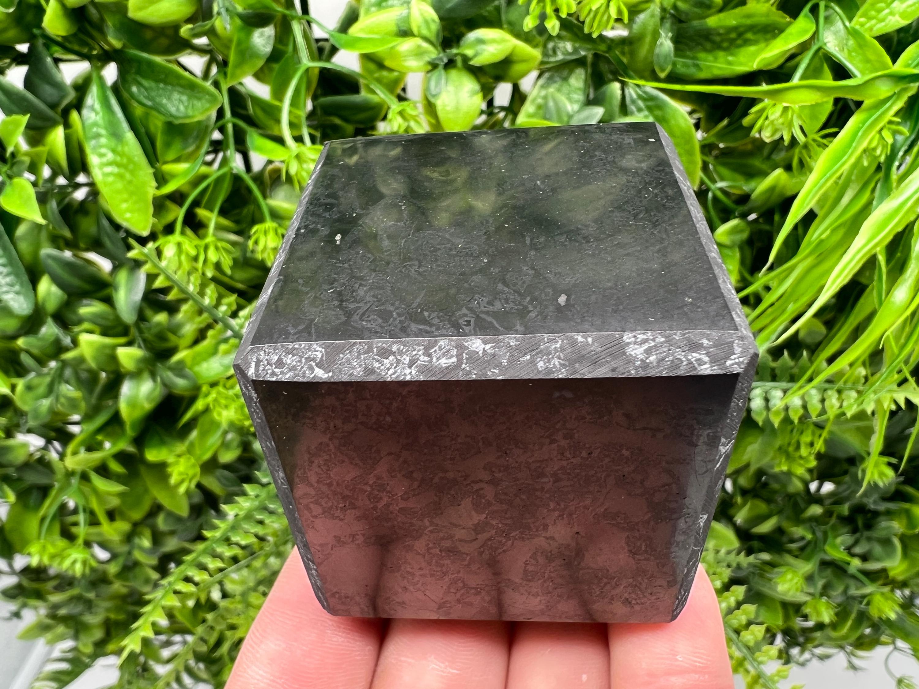 Shungite Crystal Cube (5cm): EMF & 5G Protection, Healing Stone