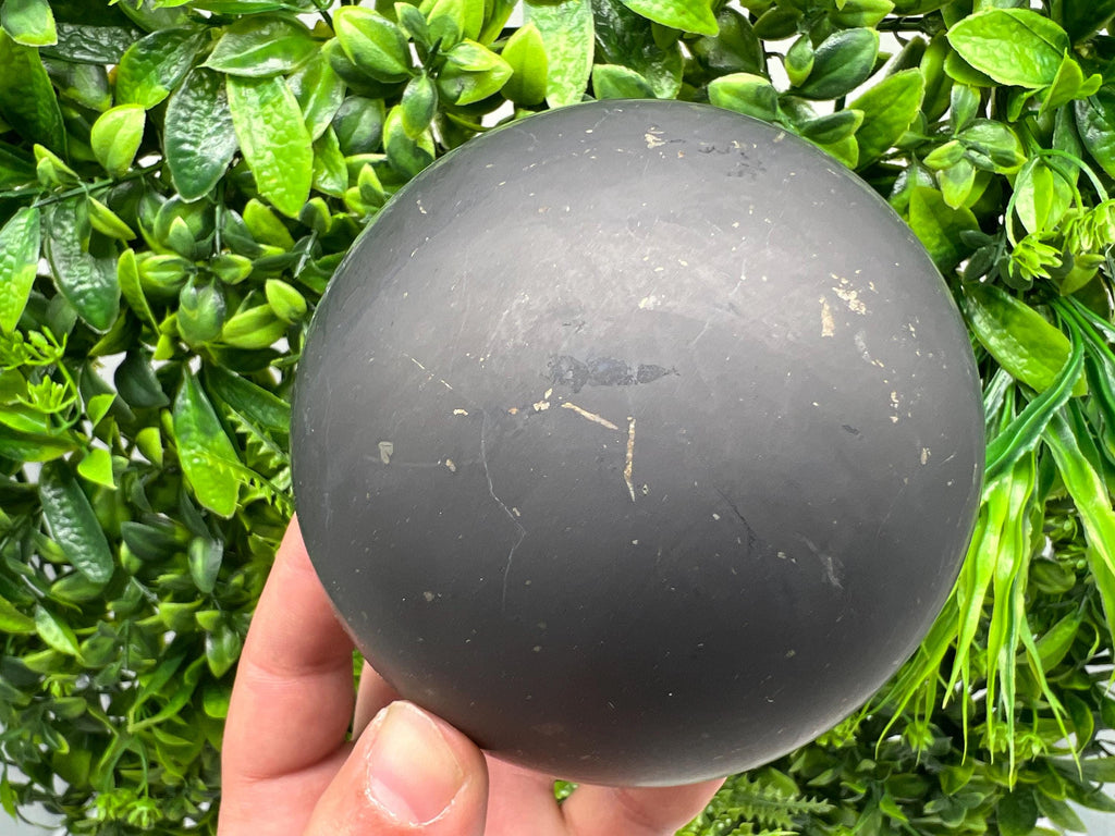 10cm Shungite Sphere: Unpolished EMF Protection Crystal