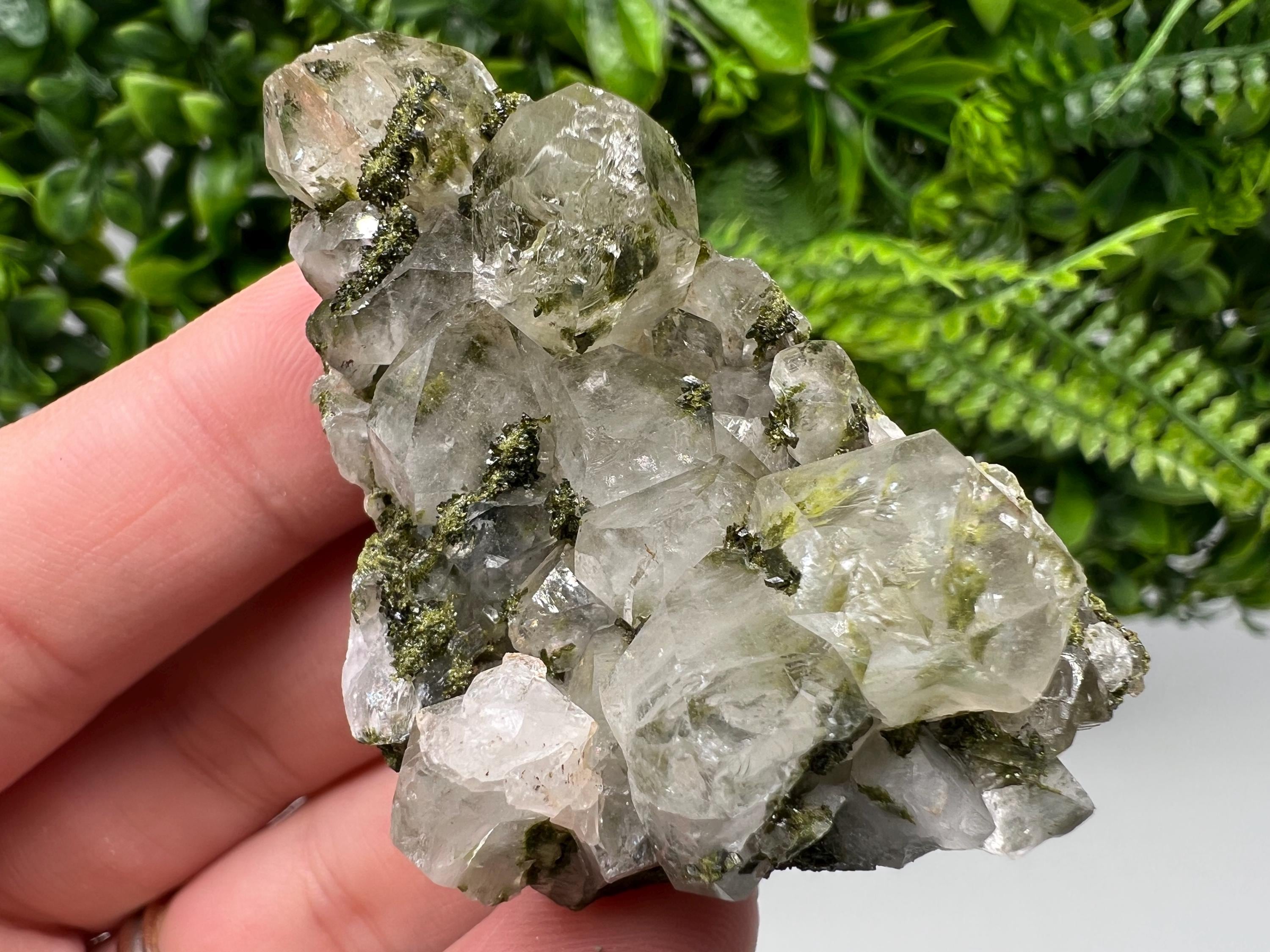 Epidote with Quartz Mineral Specimen, Hakkari Turkey