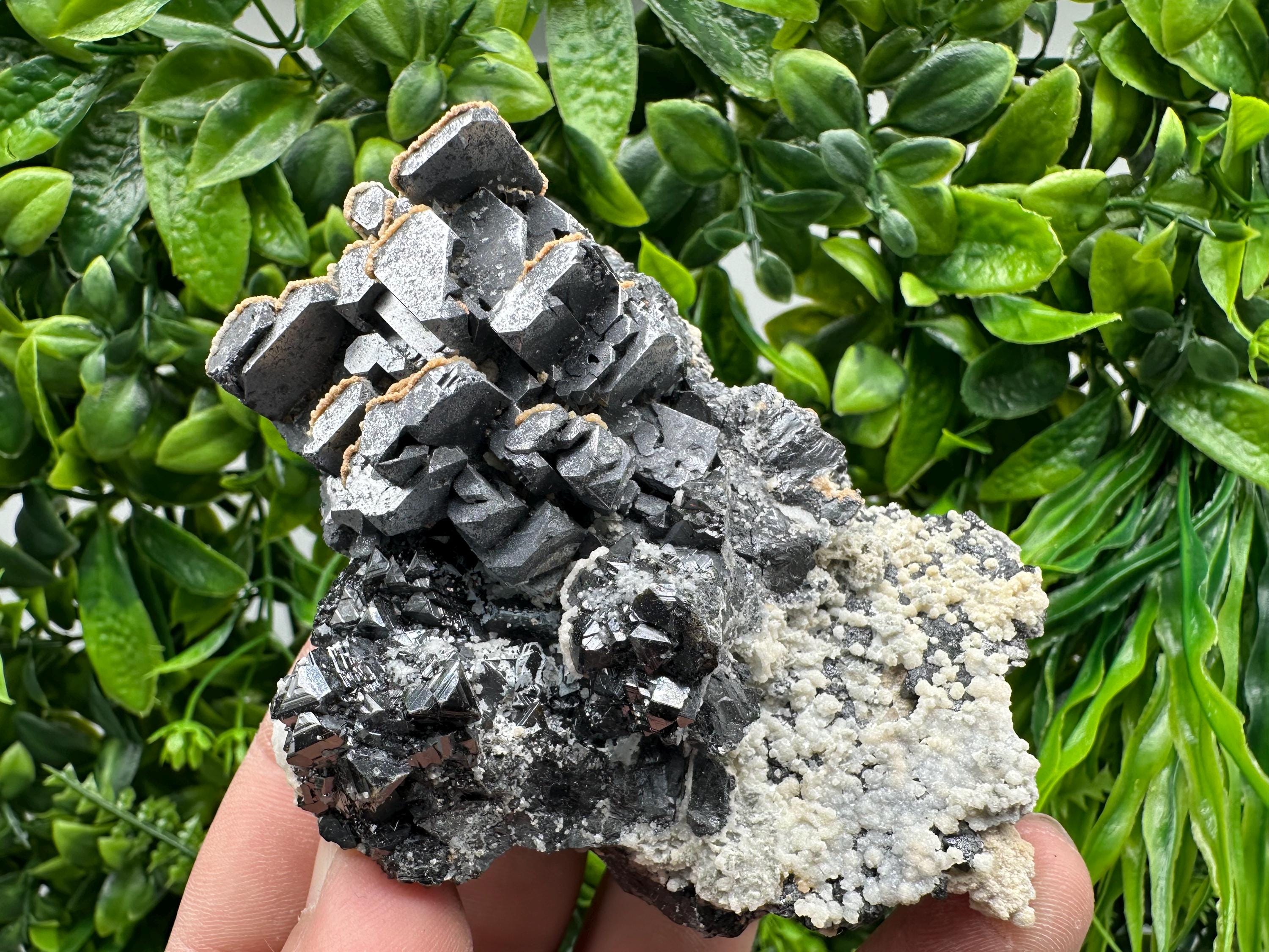 Skeletal Galena with Sphalerite and Calcite - Madan, Bulgaria