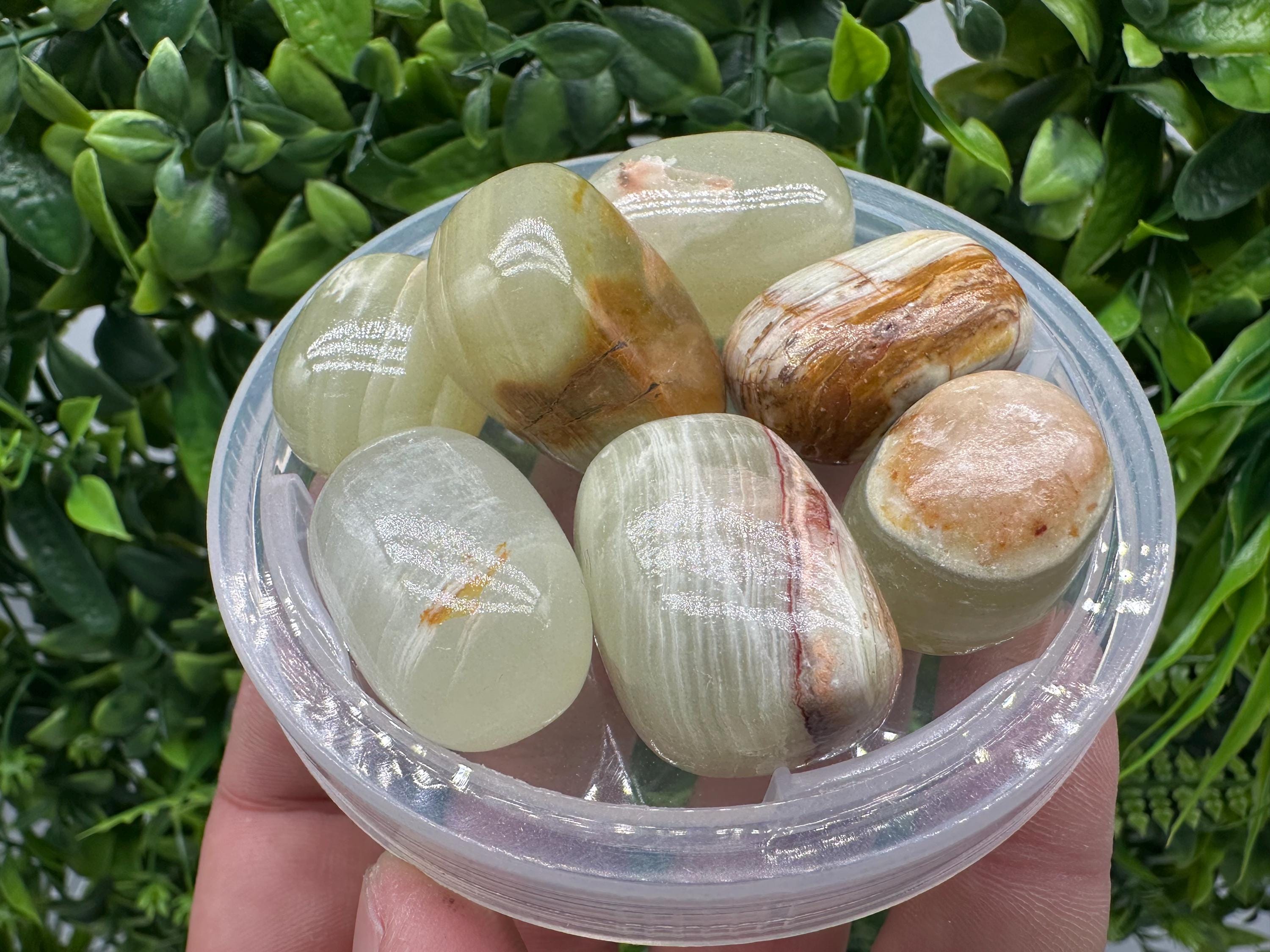 Green Marble Onyx Tumbled Stone: Polished Healing Crystal