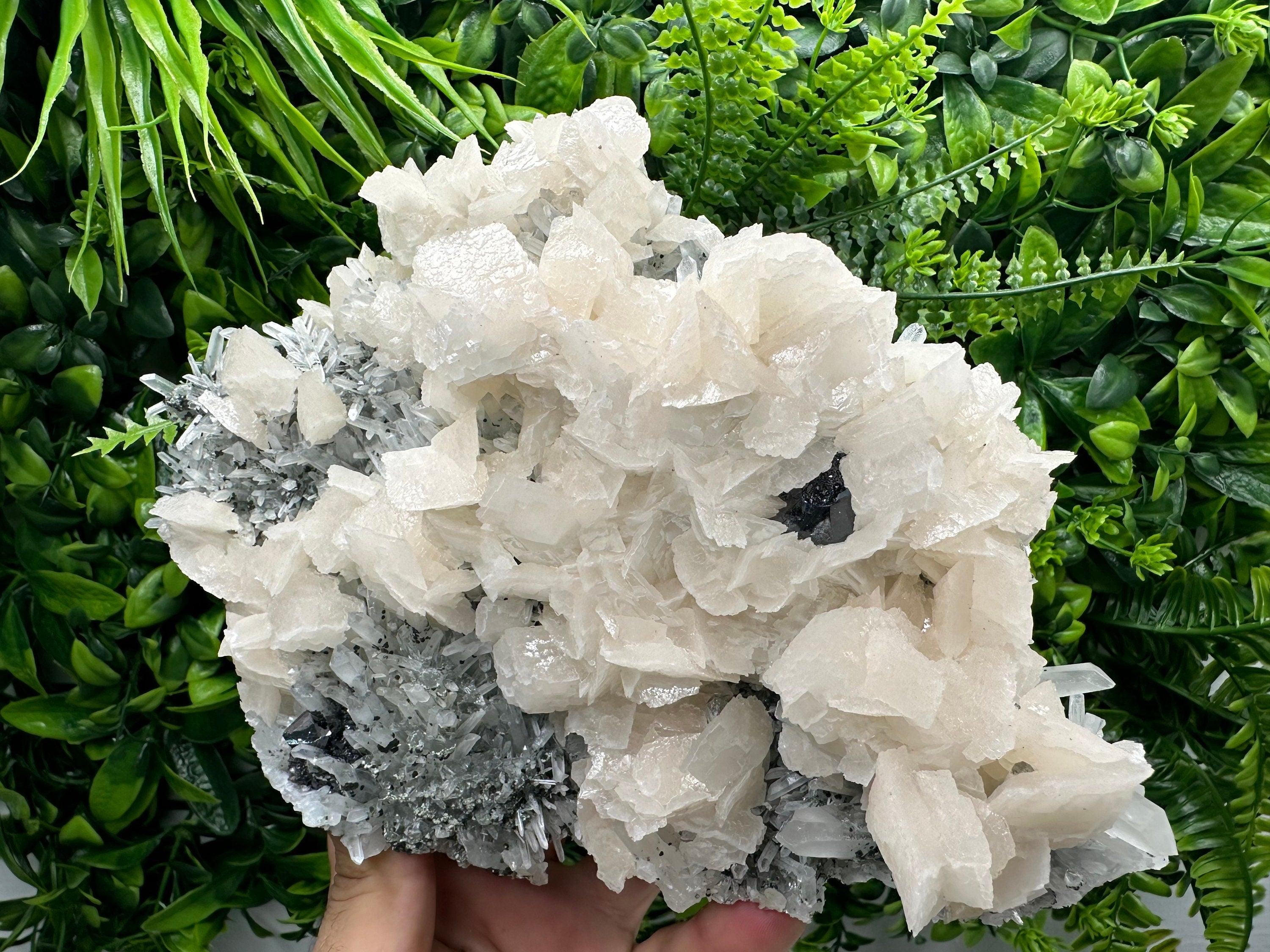 Sphalerite Calcite on Quartz, Borieva Mine Mineral Specimen