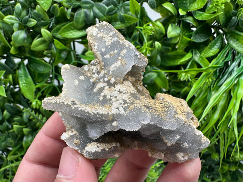 Blue Chalcedony Quartz with Chlorite Inclusions: Krushev Dol Mine Crystal