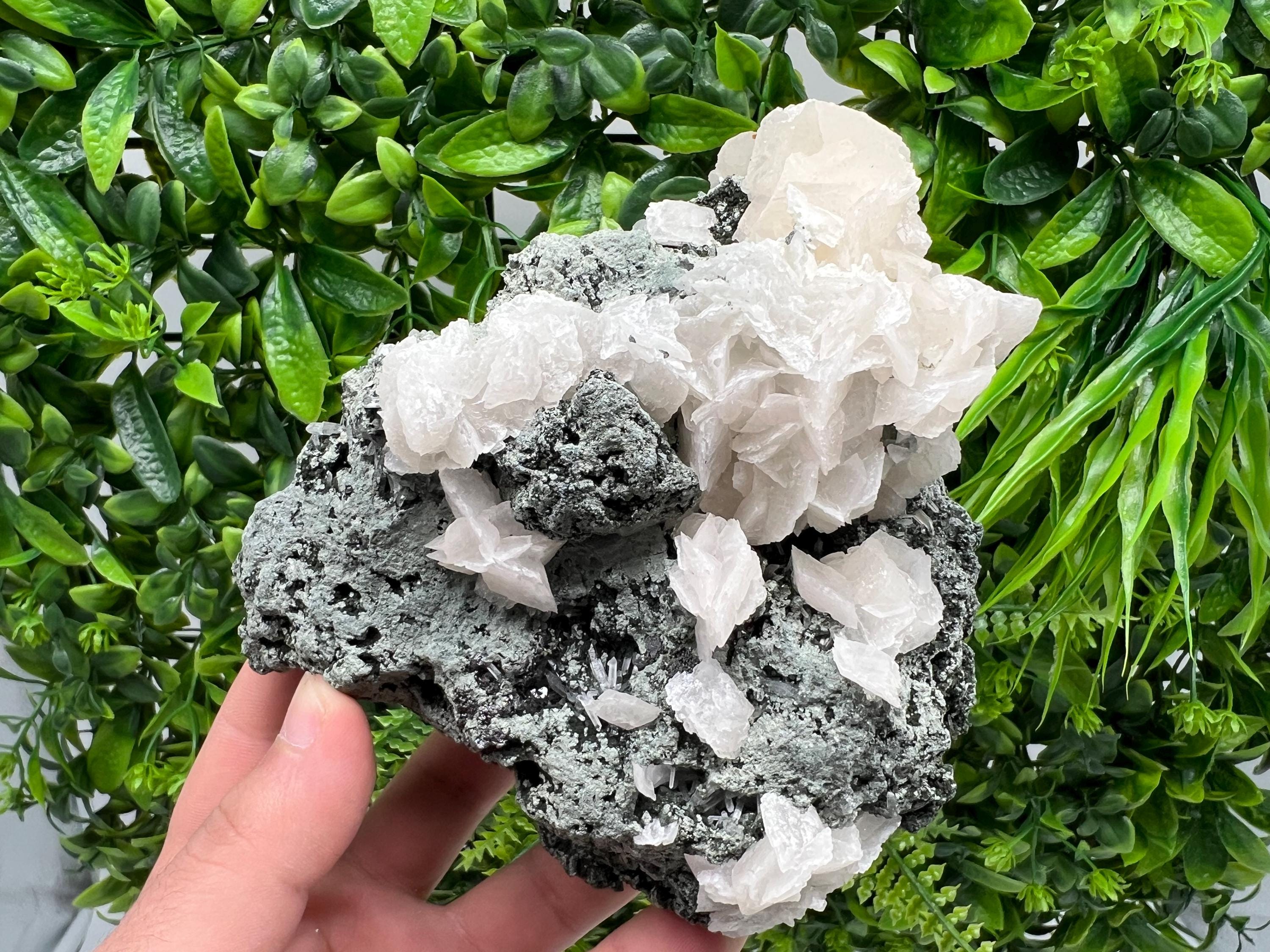 Calcite Quartz on Chlorite Matrix, Borieva Mine Mineral Specimen