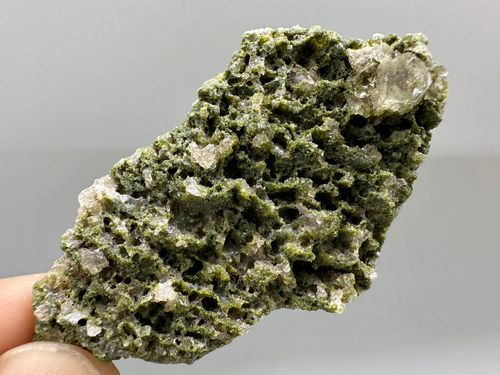 Rare Green Epidote with Quartz Crystals: Eastern Anatolian Decor Stone