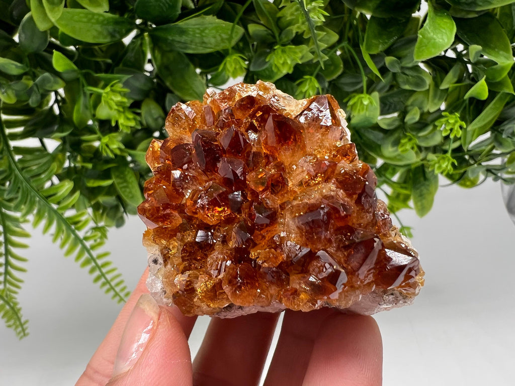 Citrine Crystal with Hematite Inclusions: Natural Phantom Cluster