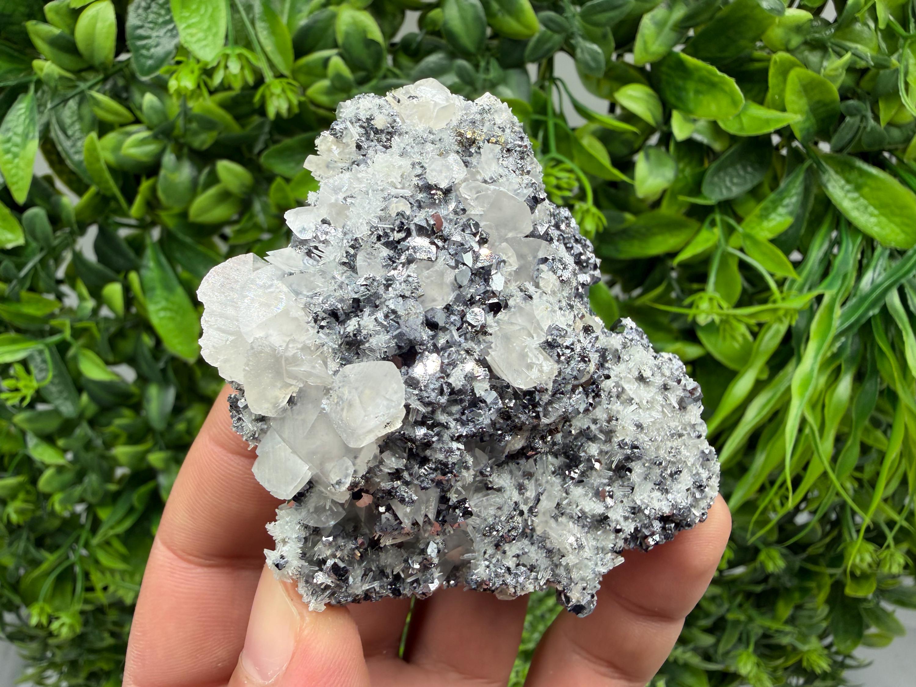 Galena Spinel with Quartz and Calcite, Borieva Mine Mineral Specimen