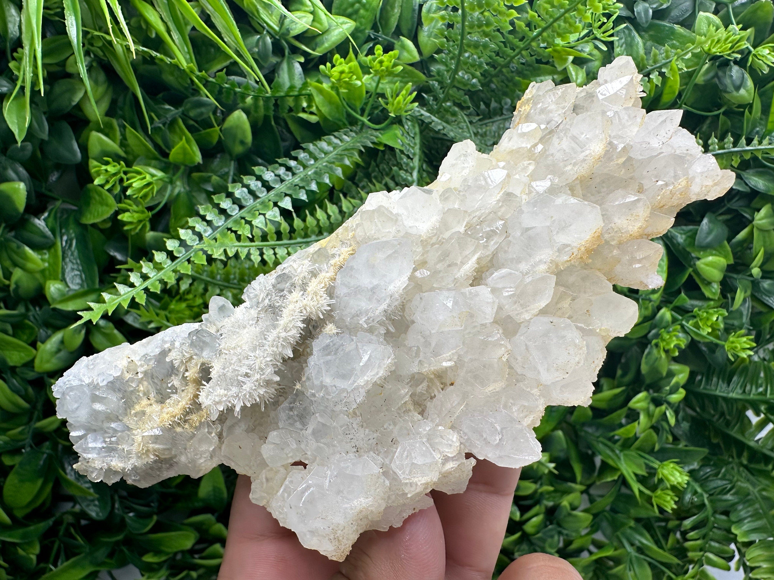 Quartz with Limonite: Natural Crystal Home Decor