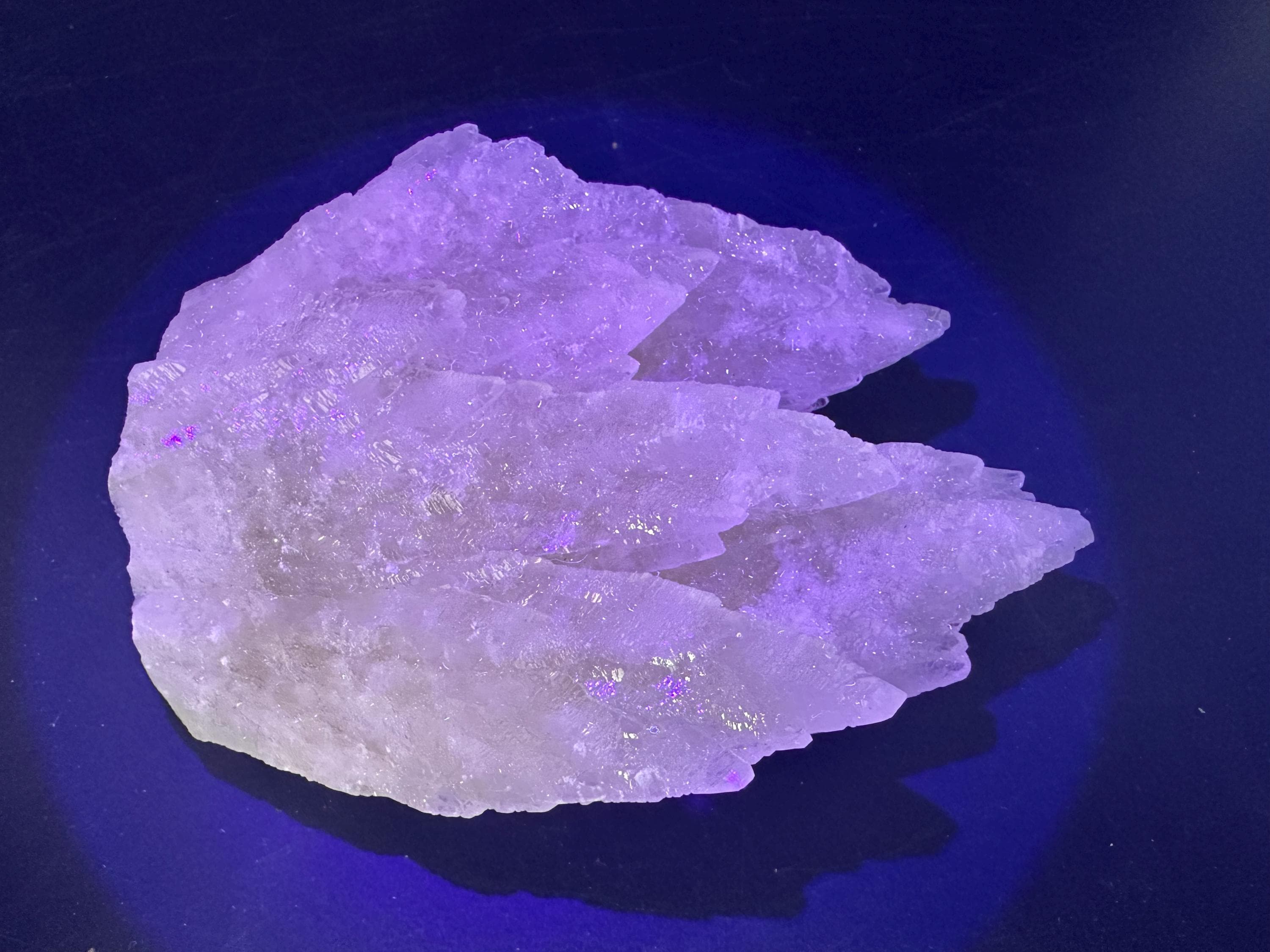 Calcite on Green Quartz: Djurcovo Mine, Bulgaria