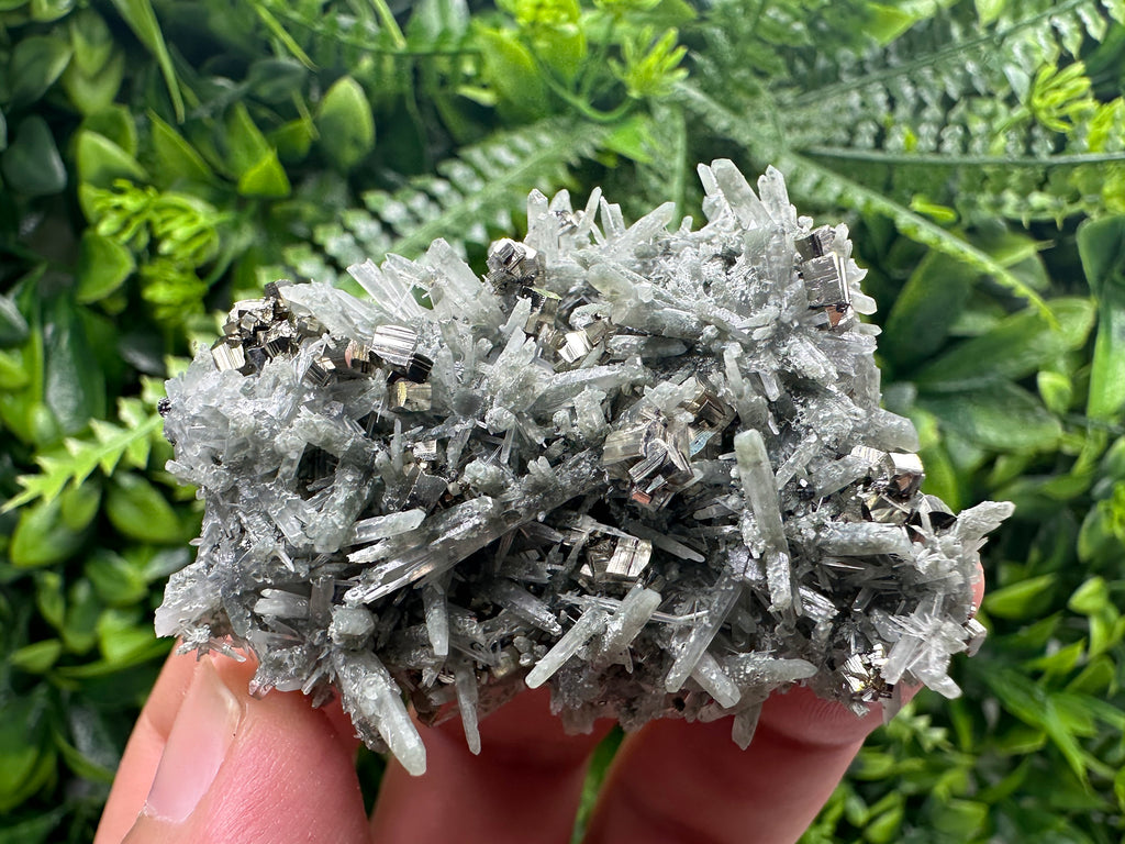 Sphalerite Pyrite on Green Quartz, Bulgaria Mineral Specimen