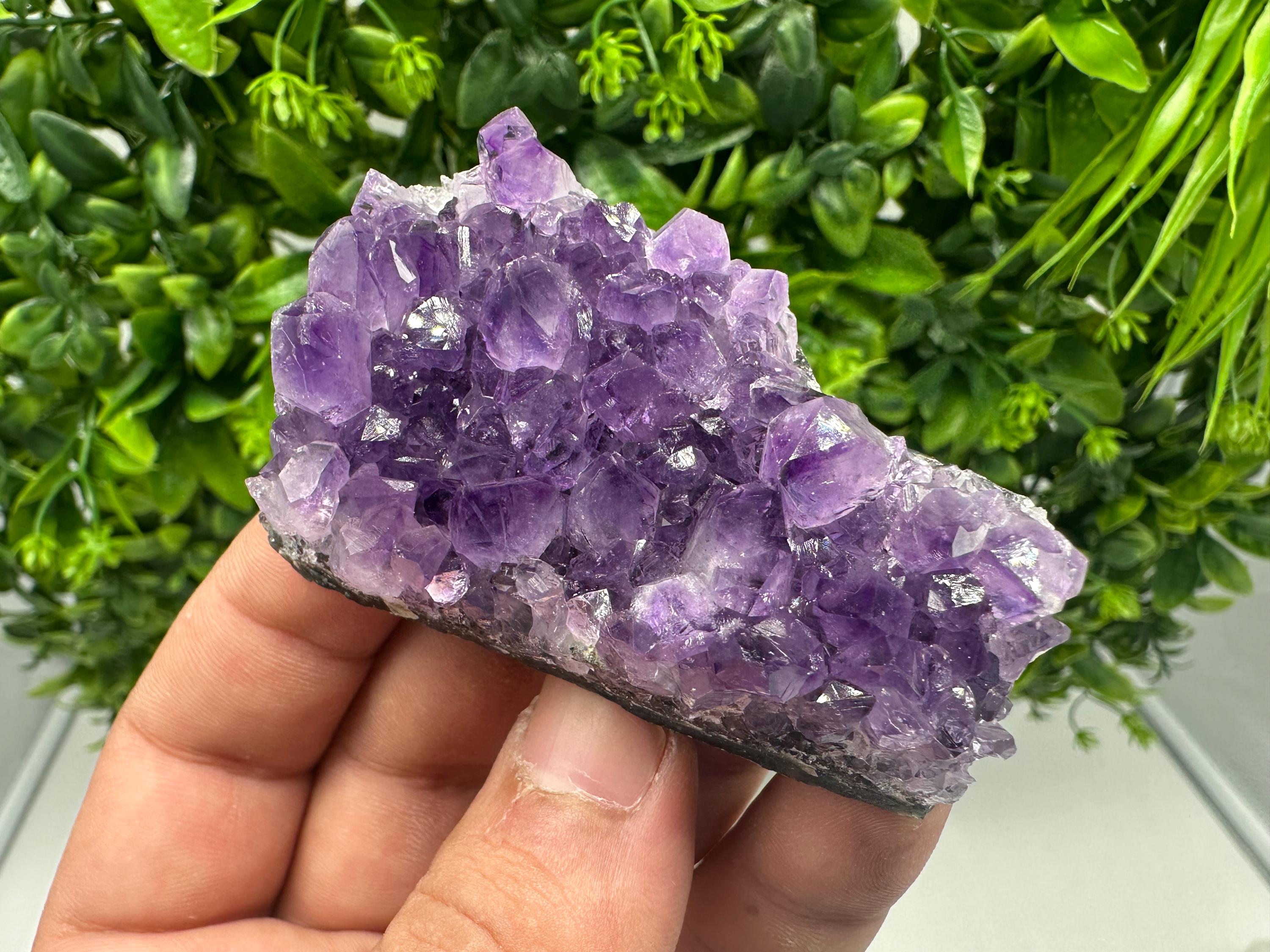 Natural Purple Amethyst Crystal Cluster, Uruguay, Home Decor