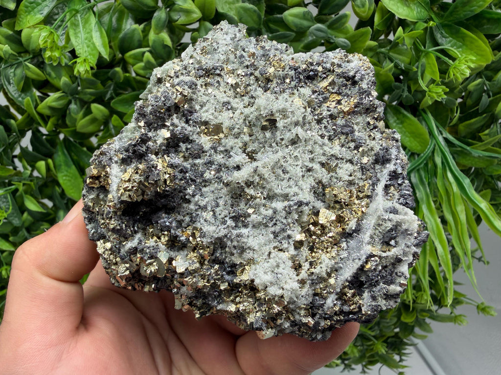Sphalerite Quartz Pyrite Mineral Specimen: Madan Bulgaria Rare Crystal