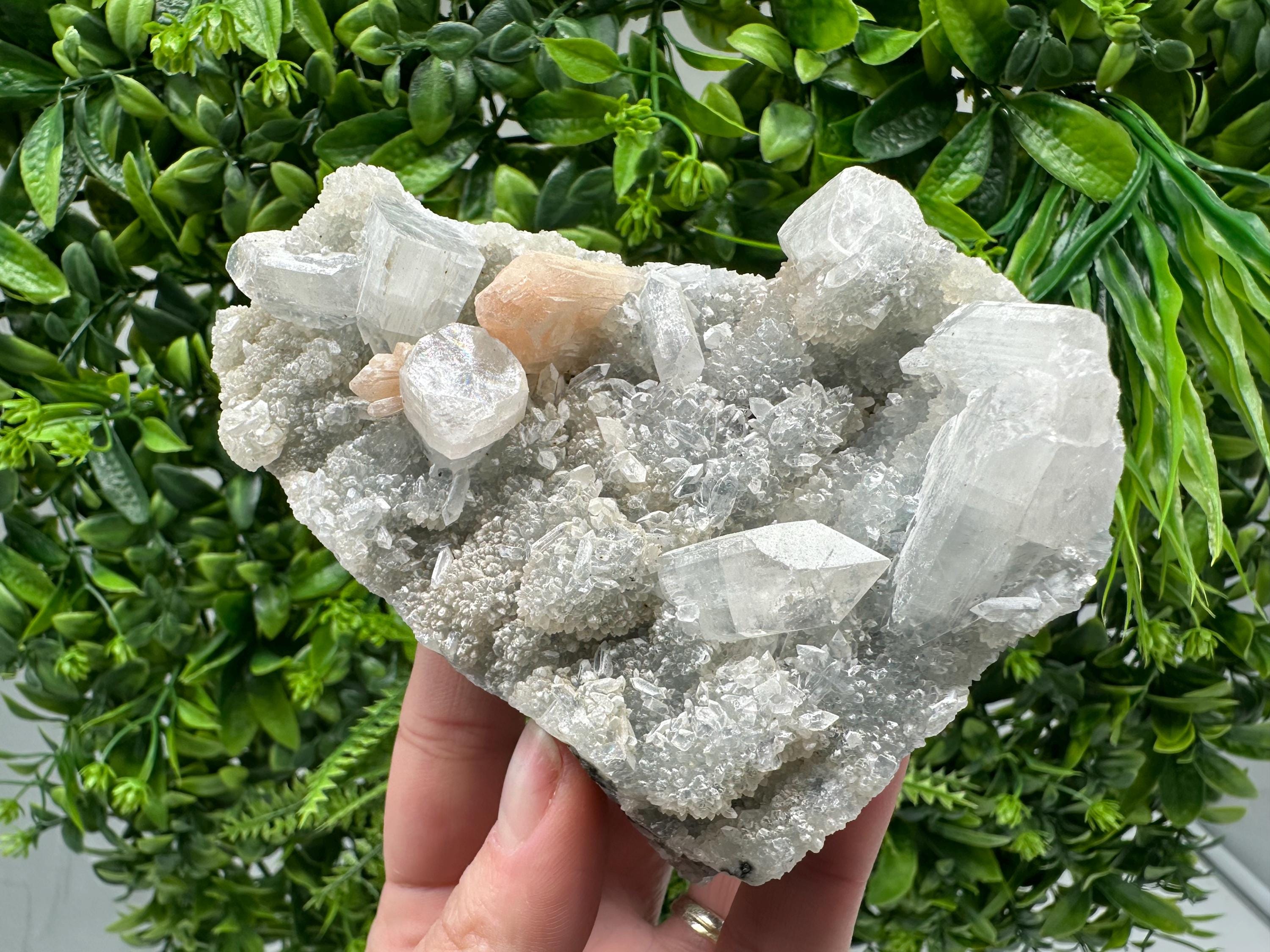 Apophyllite Stilbite Chalcedony Specimen: India Minerals, Crystal Stone