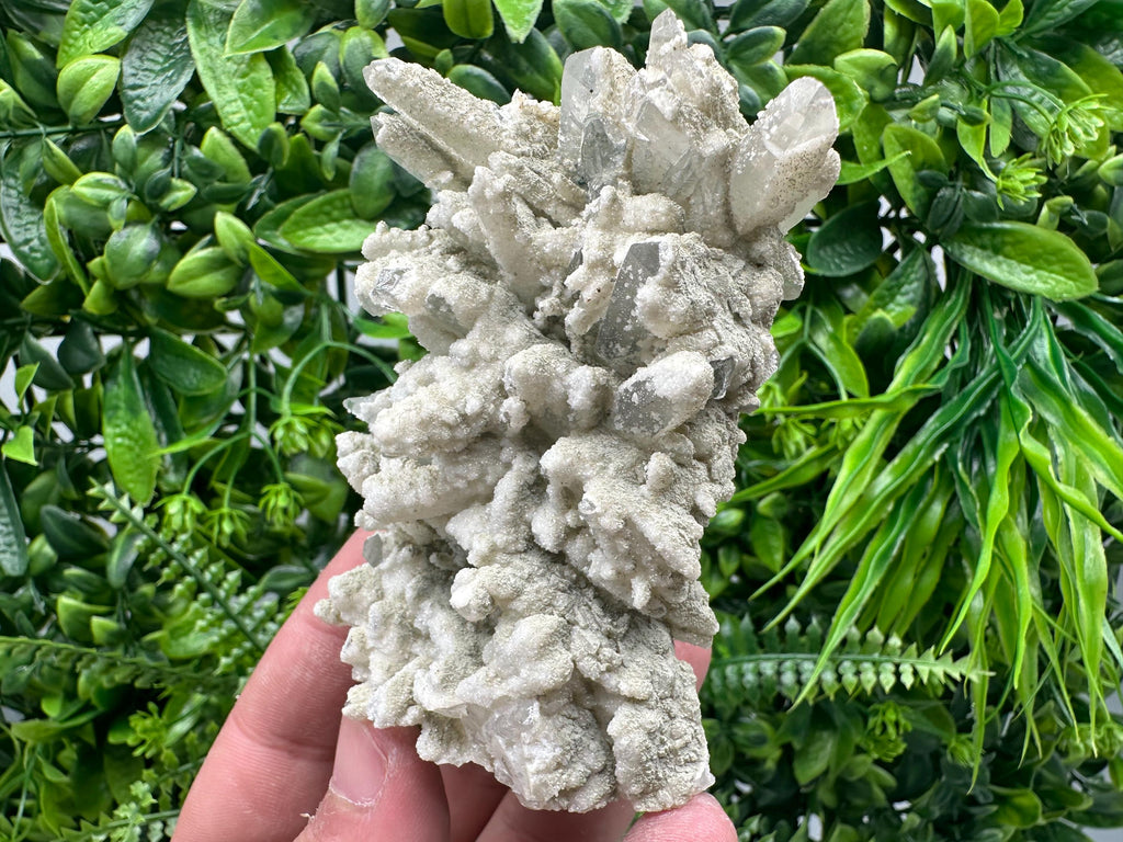 White Calcite Quartz Cluster, Krushev dol Mine, Bulgaria, Mineral Specimen