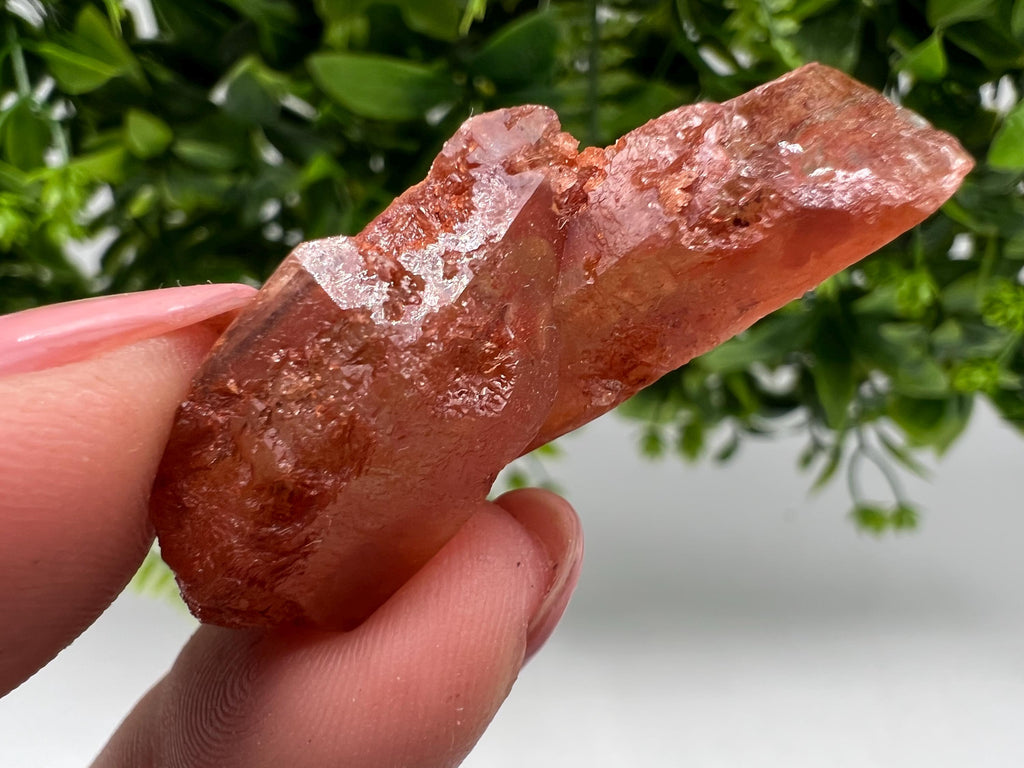Red Hematite Quartz Specimen: Moroccan Phantom Crystal, Rare Mineral Collection