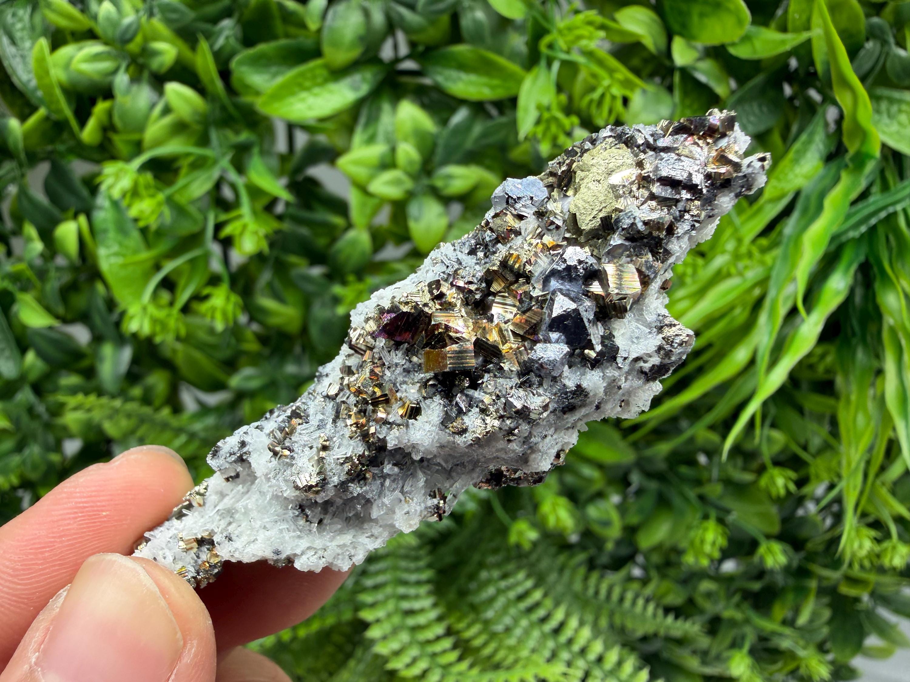 Pyrite Sphalerite Quartz Calcite,Chalcopyrite Mineral Specimen, Krushev dol Mine