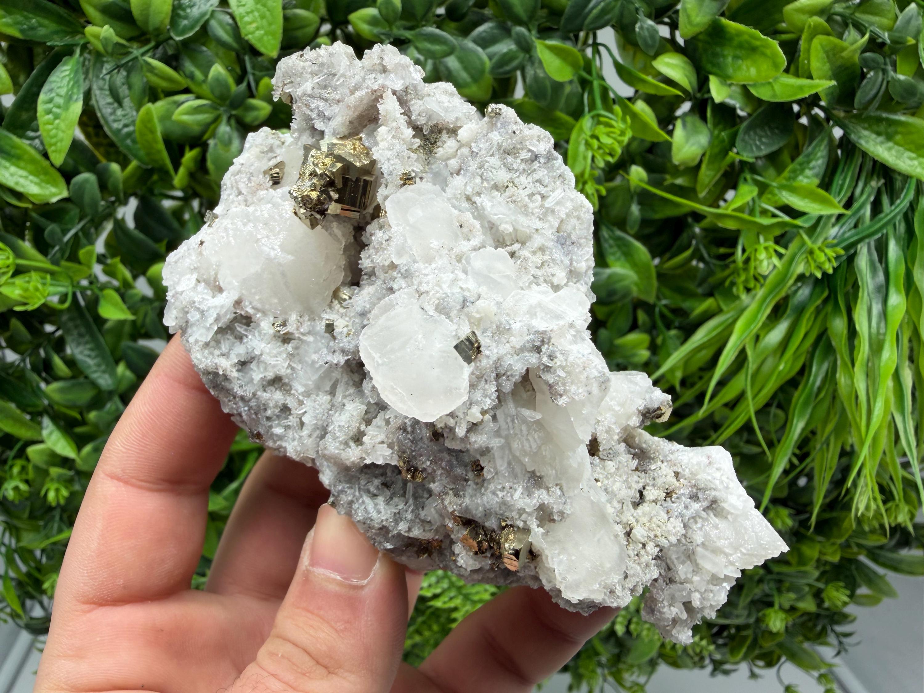 Stunning Pyrite on Quartz,Calcite from Borieva mine,Madan,Bulgaria,natural,collectible mineral specimen,home decor stone,collection crystal
