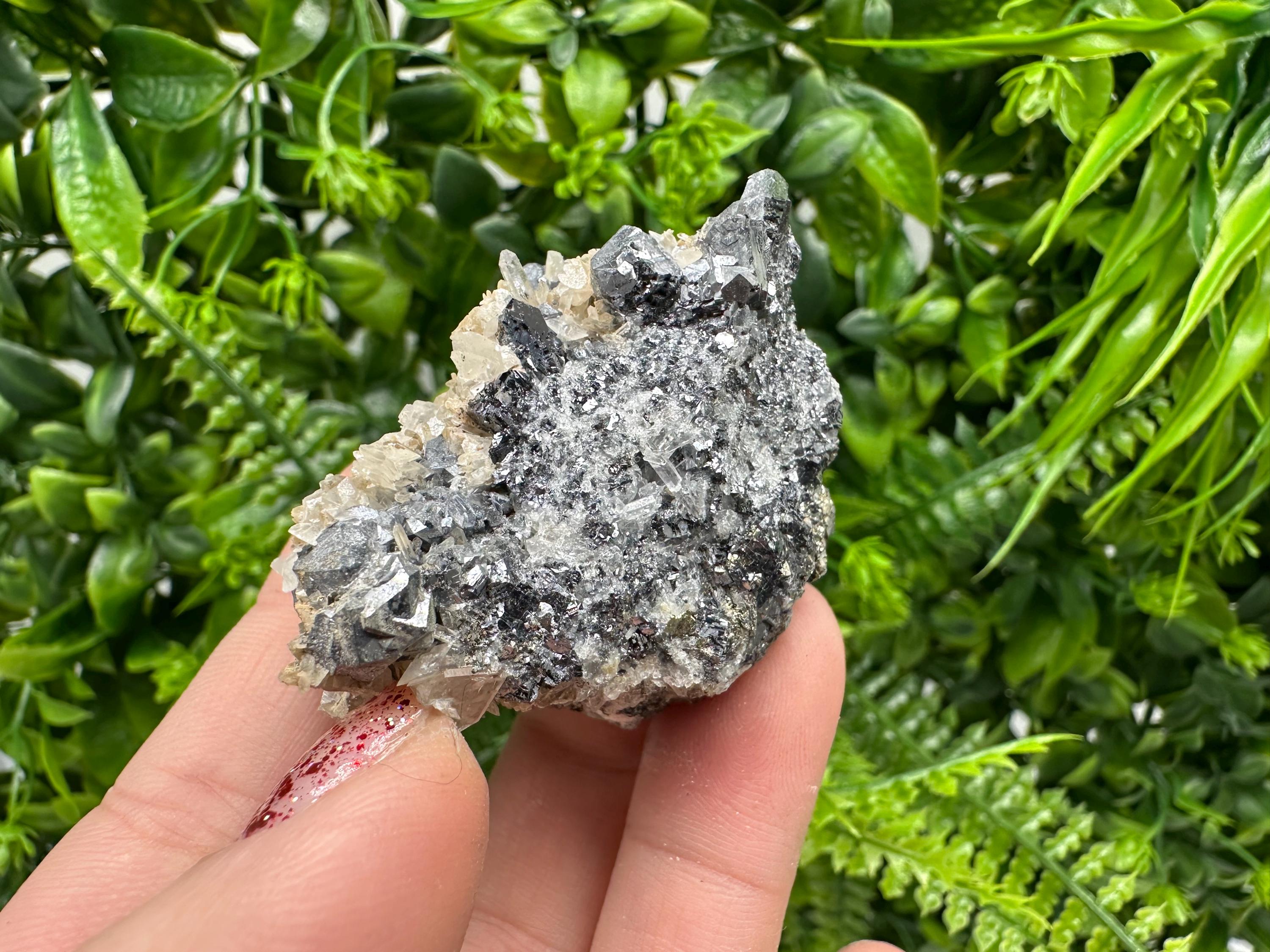 Galena Spinel with Quartz and Calcite, Borieva Mine Mineral Specimen