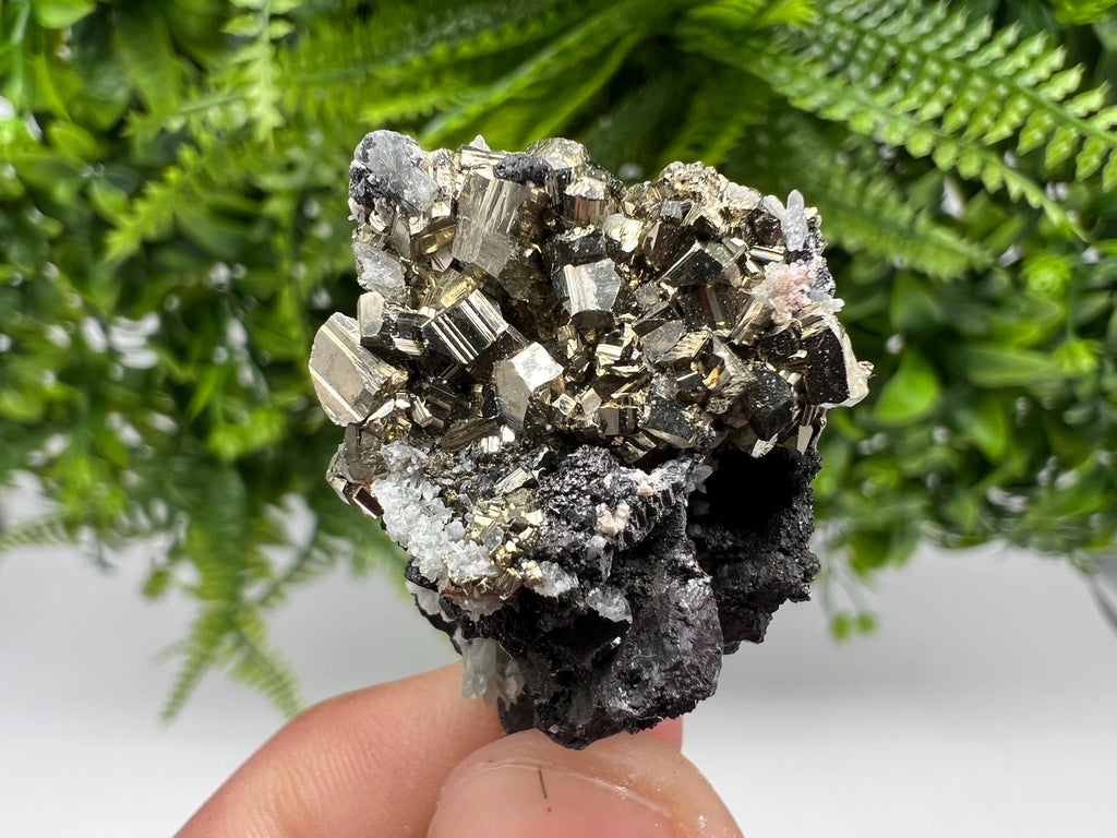 Pyrite on Sphalerite Mineral Specimen, Bulgaria, Home Decor Stone