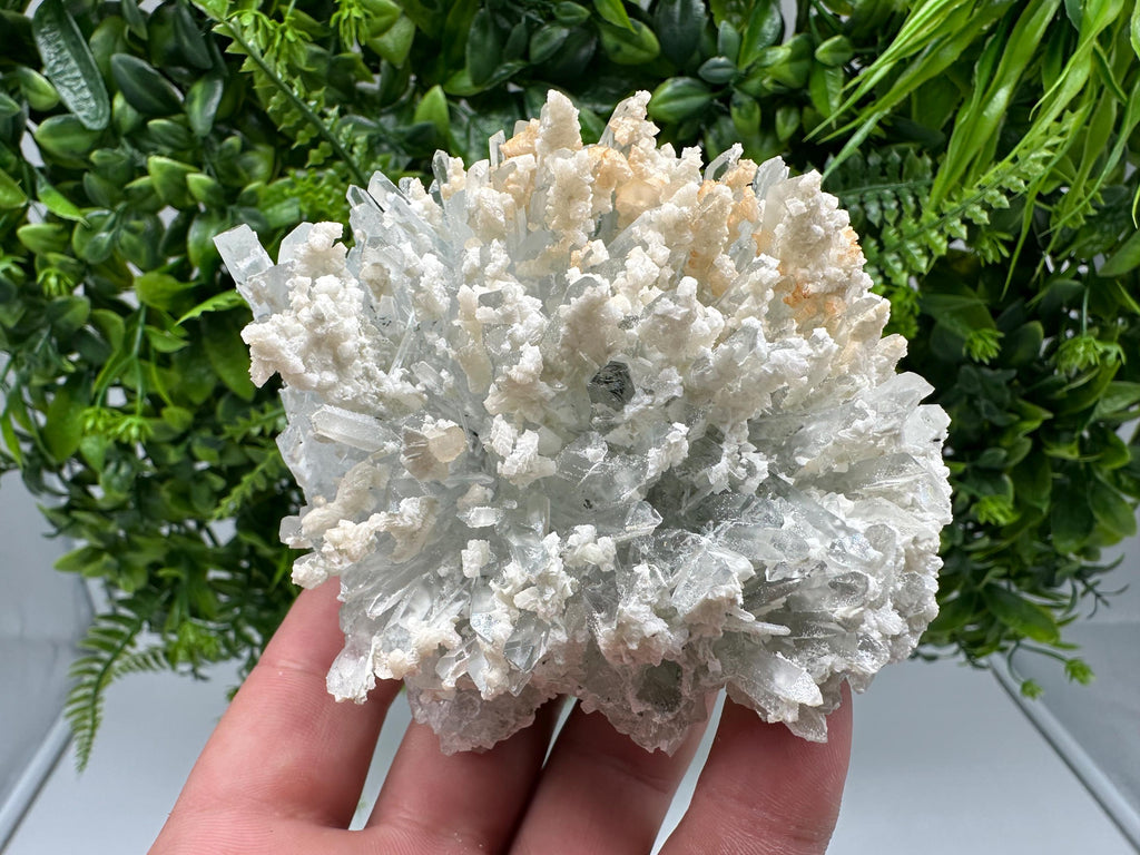 Quartz with Calcite Cluster: Krushev Dol Mine, Bulgaria