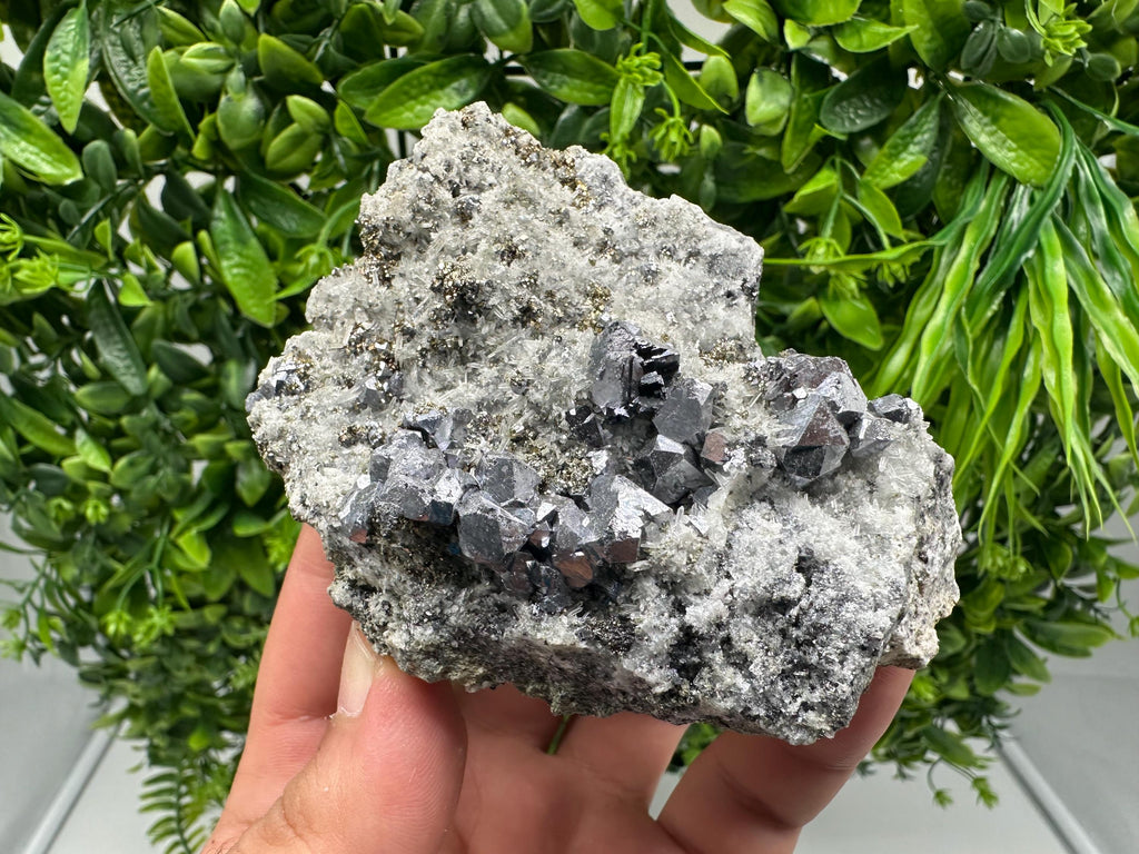 Galena Sphalerite Pyrite on Quartz: Borieva Mine Mineral Cluster