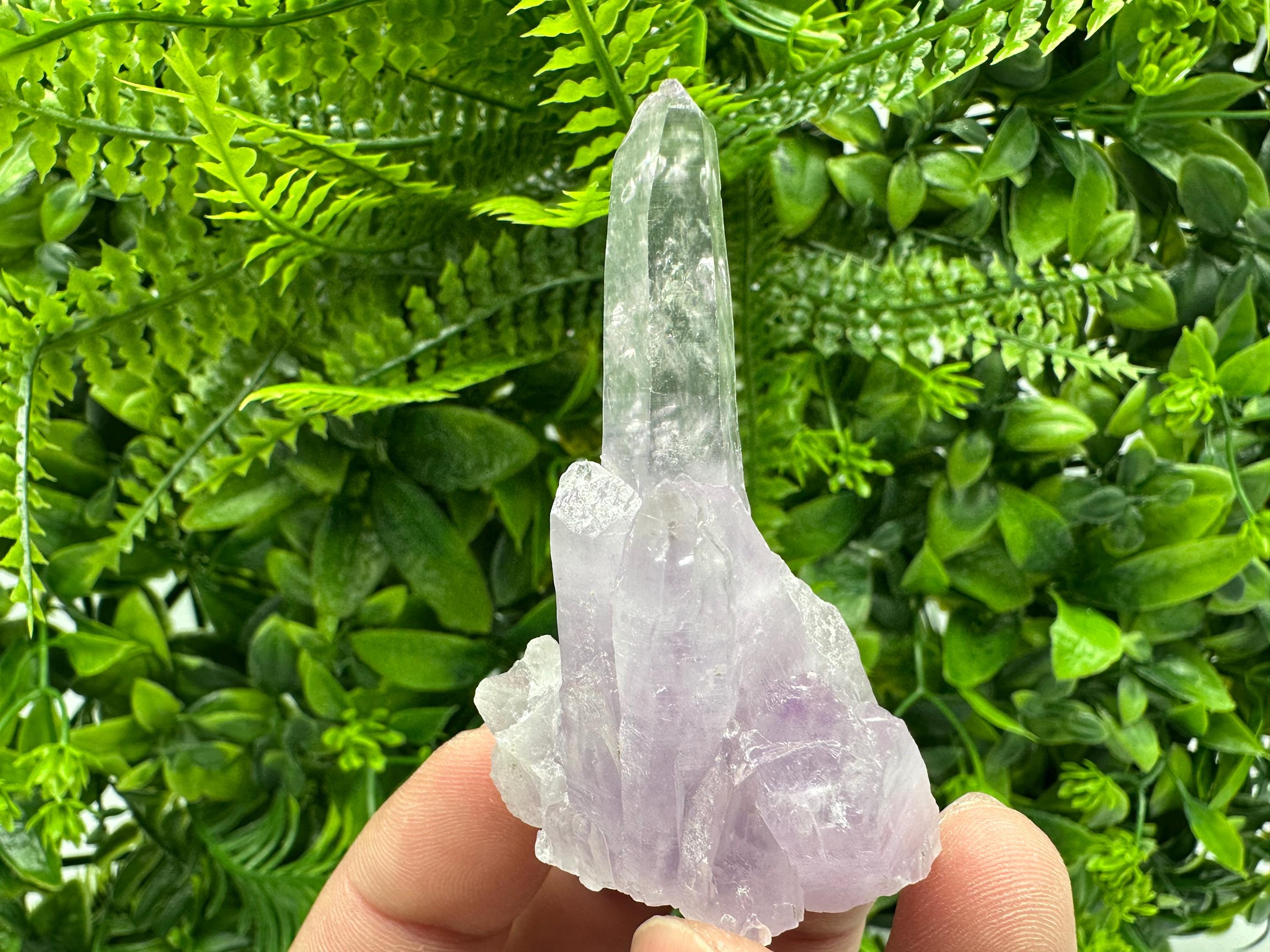 Phantom Amethyst Crystal, Cérusite Mineral Specimen