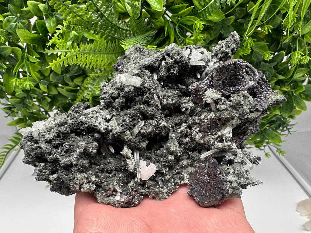 Lovely specimen Green Quartz inclusions Chlorite and Sphalerite/ Natural minerals/ Souvenir crystal gift minerals famous 9th September/Madan
