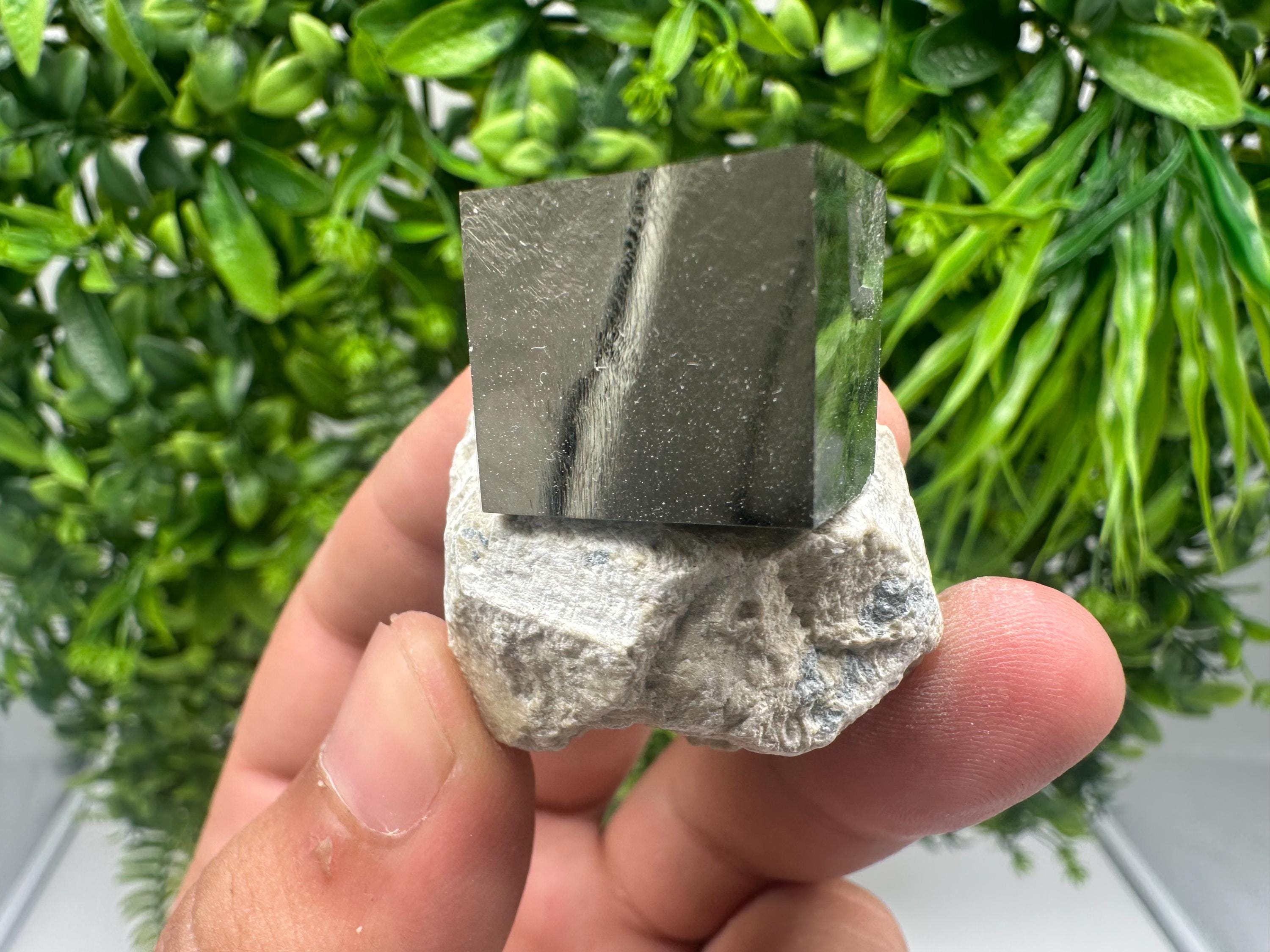 Large Pyrite Cube on Matrix, Navajun Spain, Home Decor Stone