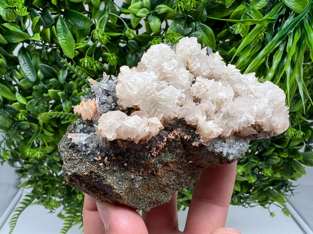 Wonderful Calcite on Quartz white Sphalerite, from Borieva mine,Bulgaria,natural,collection mineral specimen,Home decor crystal,gift,healing
