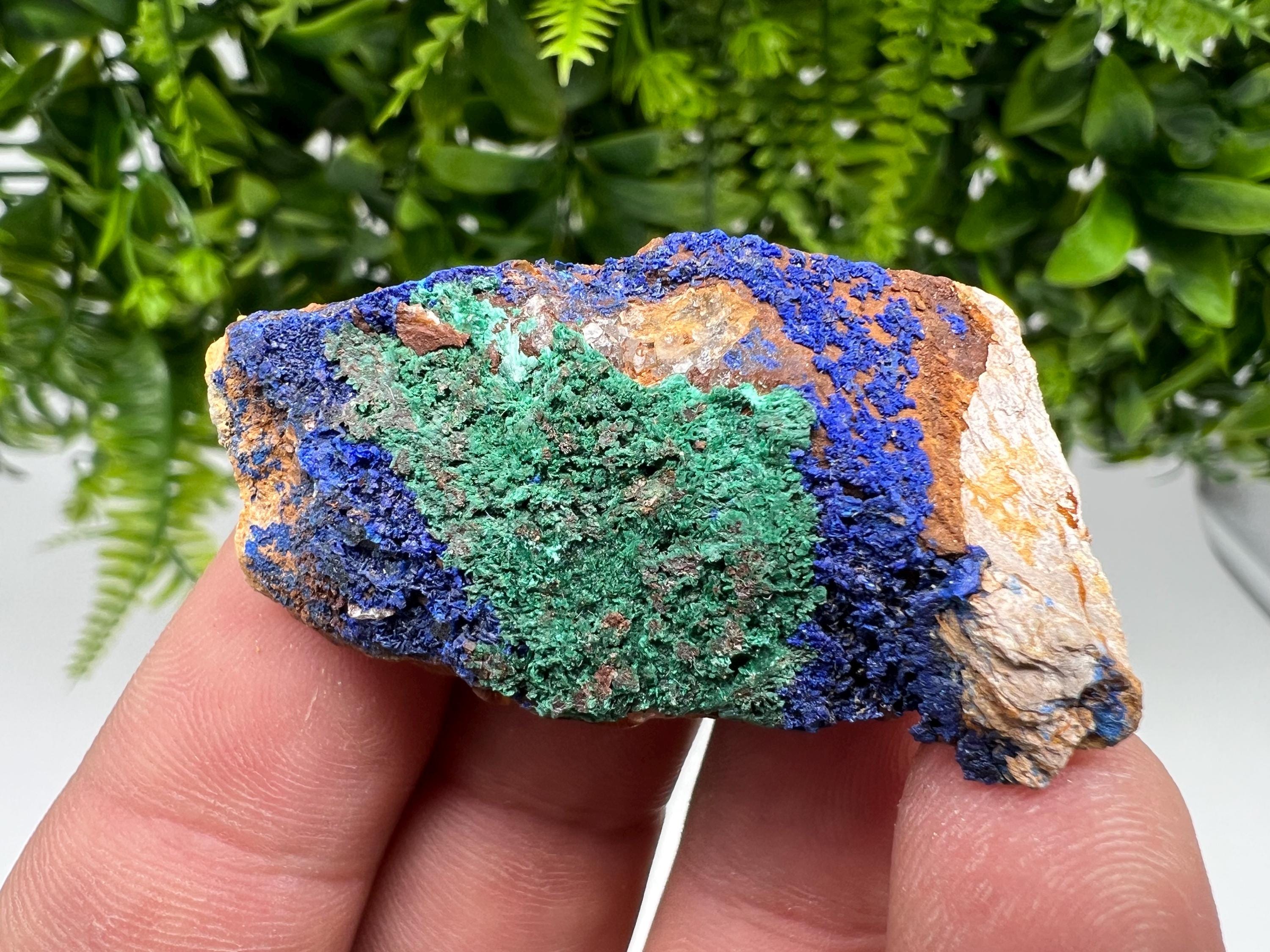 Moroccan Azurite Malachite Mineral Specimen, Rare Crystal Collection