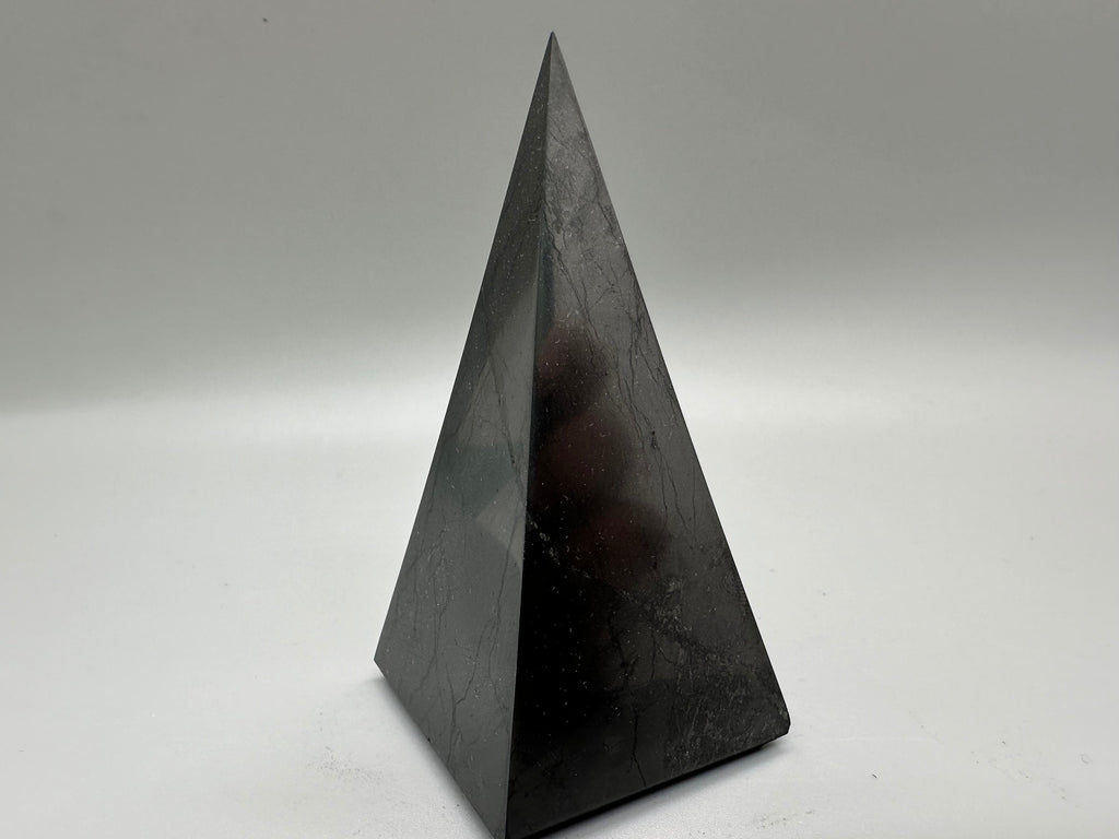 8cm Shungite Pyramid: EMF & 5G Protection, Healing Crystal