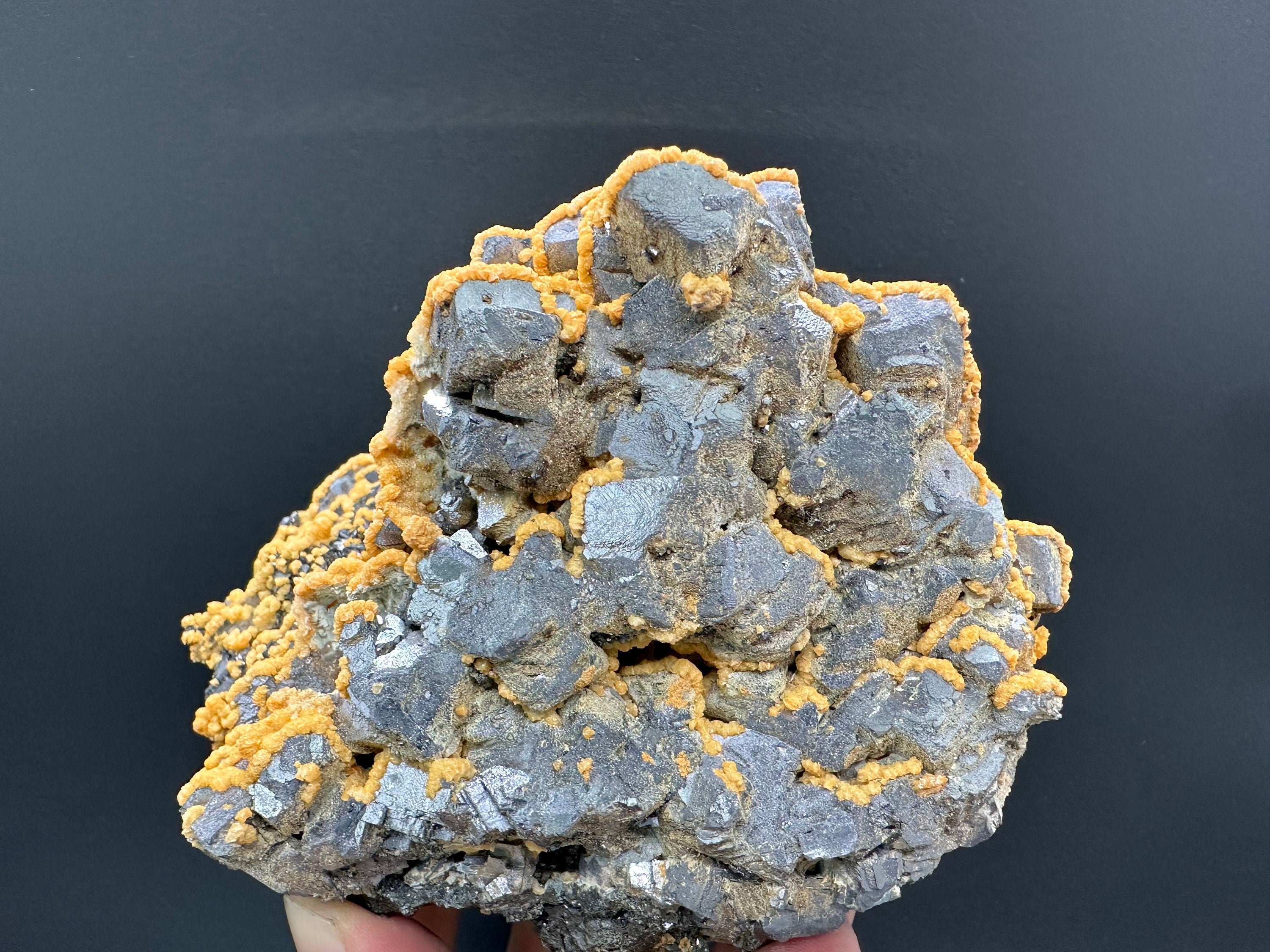 Calcite Dolomite on Galena Sphalerite: Bulgaria Crystal Souvenir