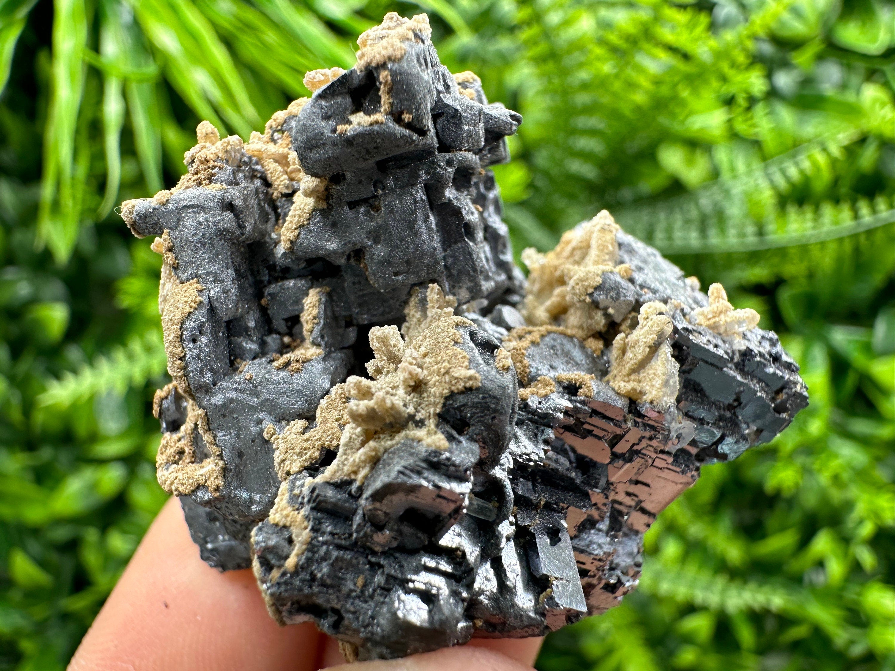 Shiny Galena Cluster with Siderite and Quartz, Bulgaria Mineral Specimen